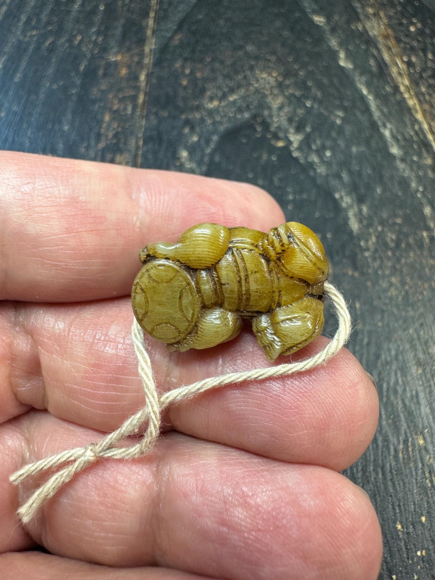 Hand Carved Yak Bone Pixiu Bead Pendant, Tibetan Style Pi Yao Amulet, Fortune Wealth Talisman, DIY Mala Guru Bead Charm