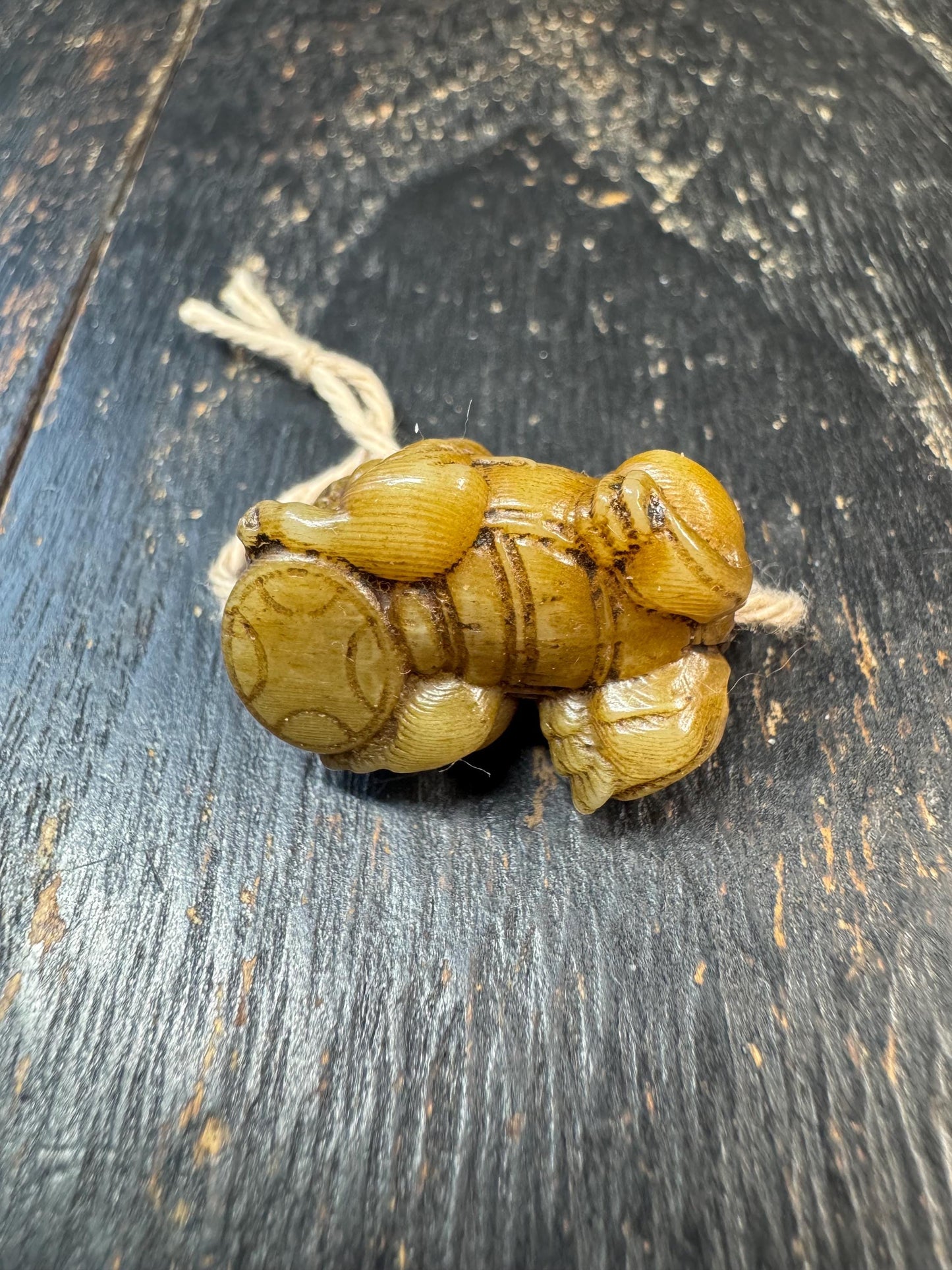 Hand Carved Yak Bone Pixiu Bead Pendant, Tibetan Style Pi Yao Amulet, Fortune Wealth Talisman, DIY Mala Guru Bead Charm