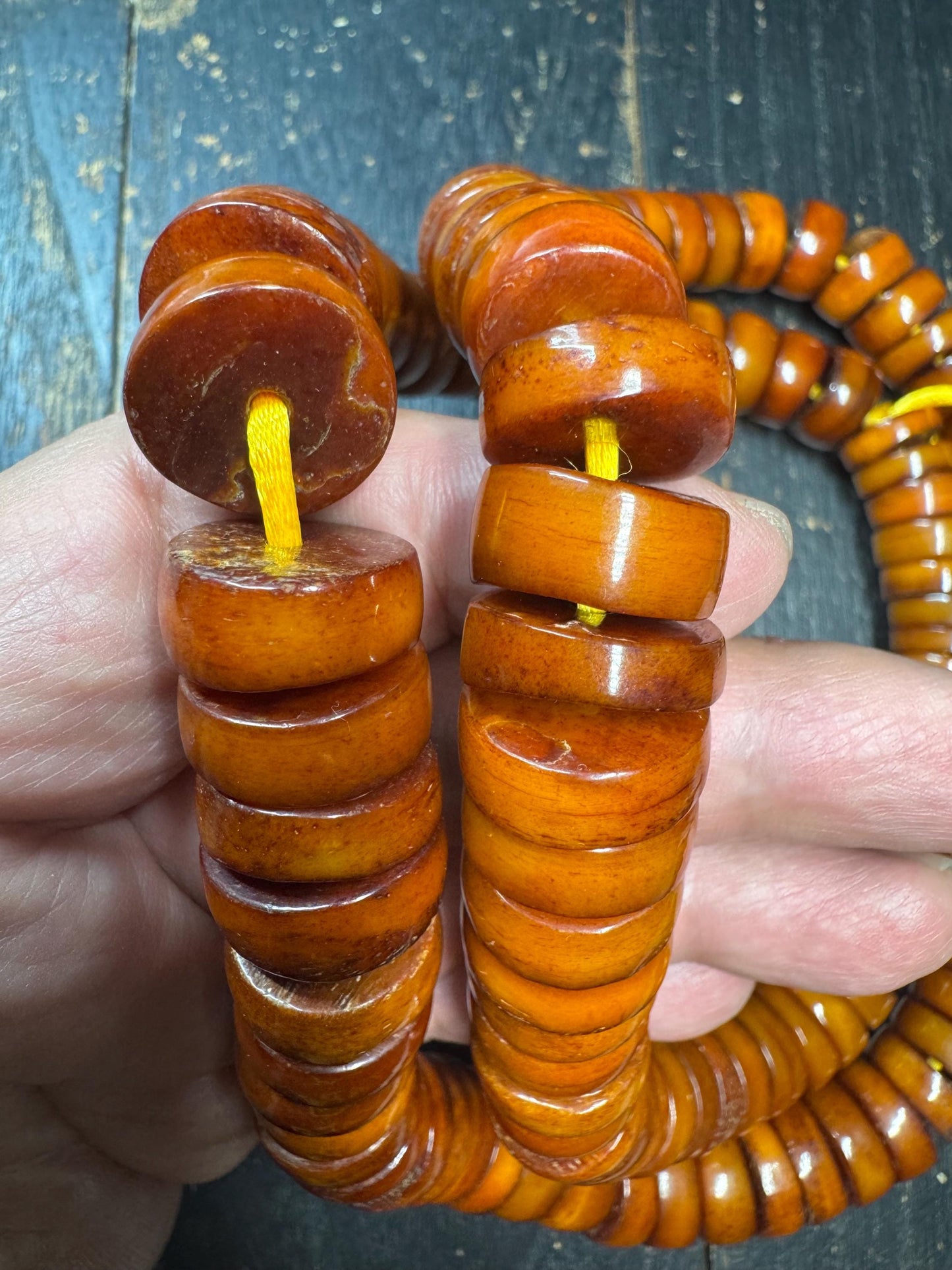 Large Yak Bone 108 Mala Beads Necklace, 17mm Tibetan Prayer Mala, Vintage Style Buddhist Meditation Necklace, 34 Inch Mala