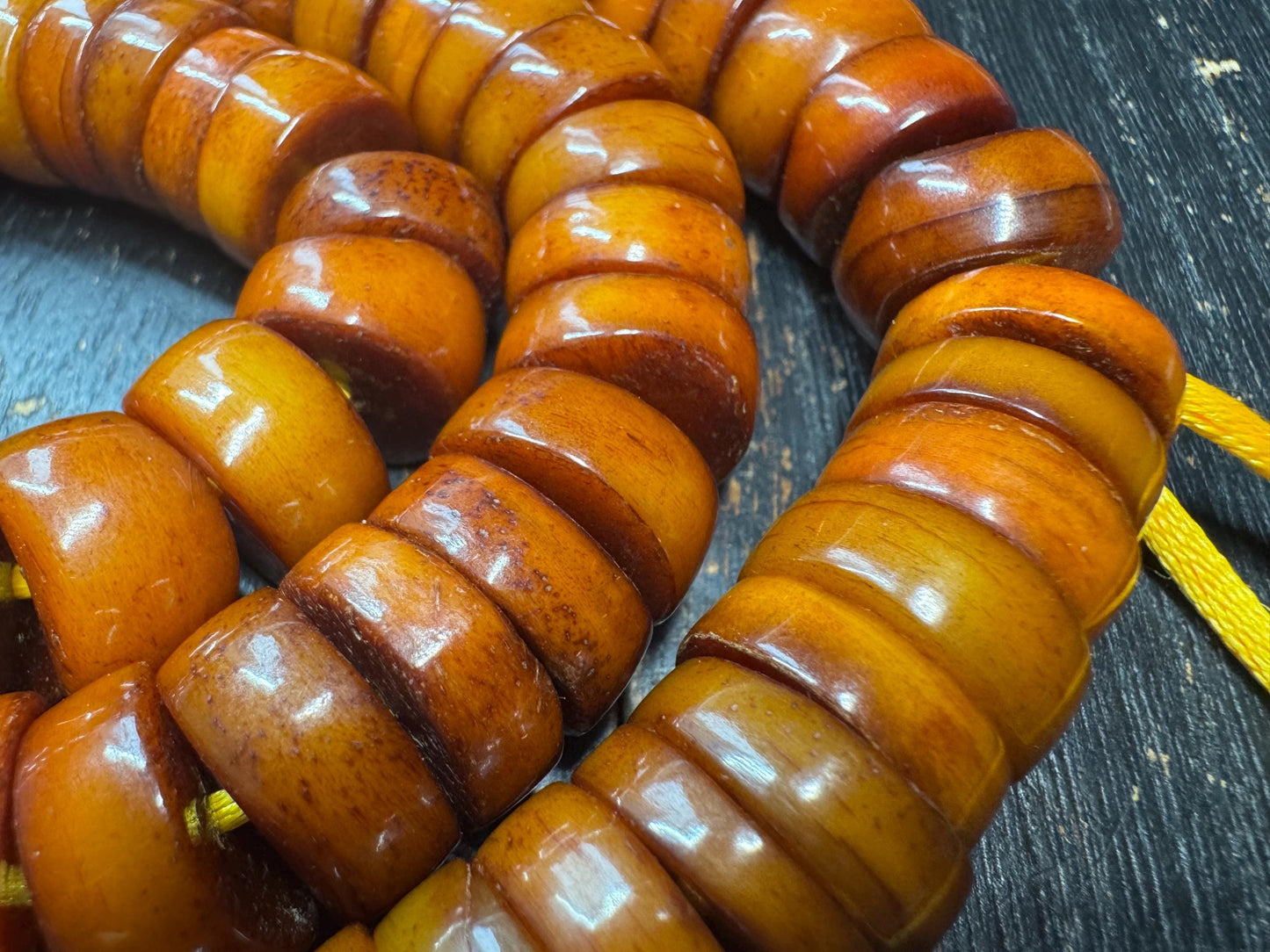 Large Yak Bone 108 Mala Beads Necklace, 17mm Tibetan Prayer Mala, Vintage Style Buddhist Meditation Necklace, 34 Inch Mala