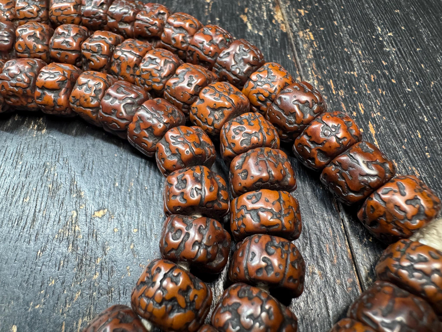 11mm 32inches Bodhi Seed 108 Mala Necklace – Traditional Tibetan Buddhist Prayer Beads for Meditation & Yoga 40inches