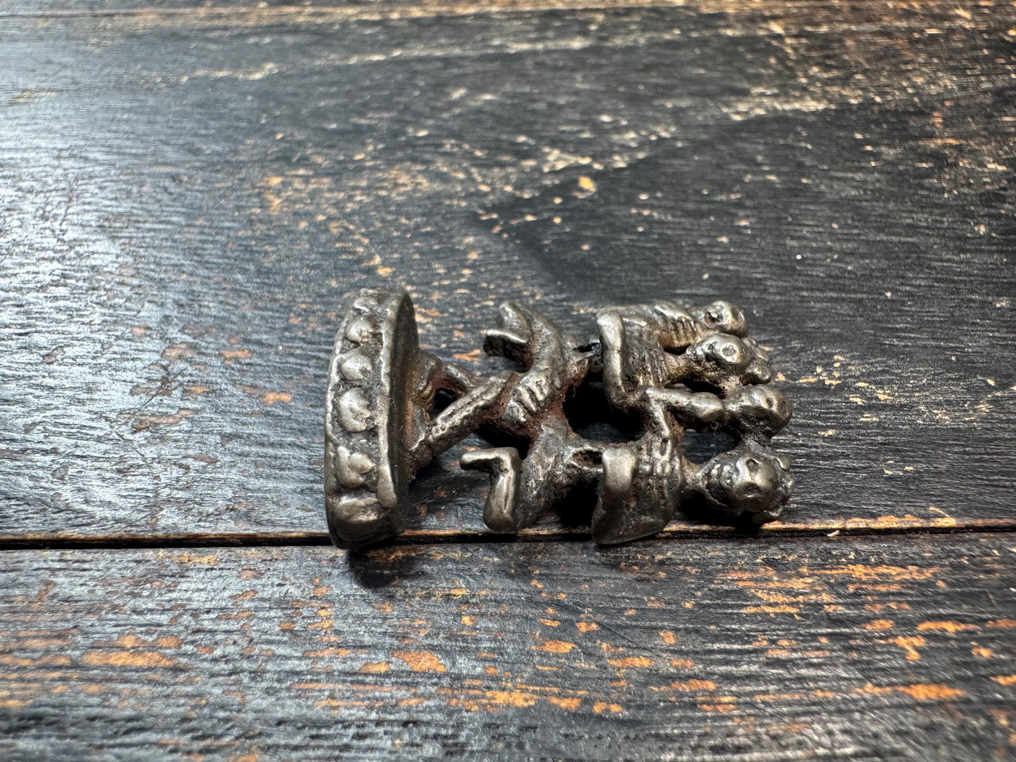 Vintage Himalayan Dancing Skeleton Statue – Tibetan Citipati Style Cold Iron Ritual Figure