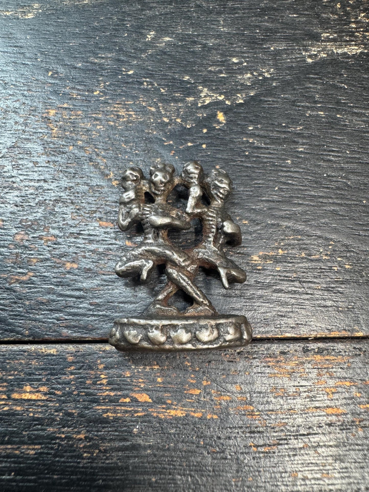 Vintage Himalayan Dancing Skeleton Statue – Tibetan Citipati Style Cold Iron Ritual Figure