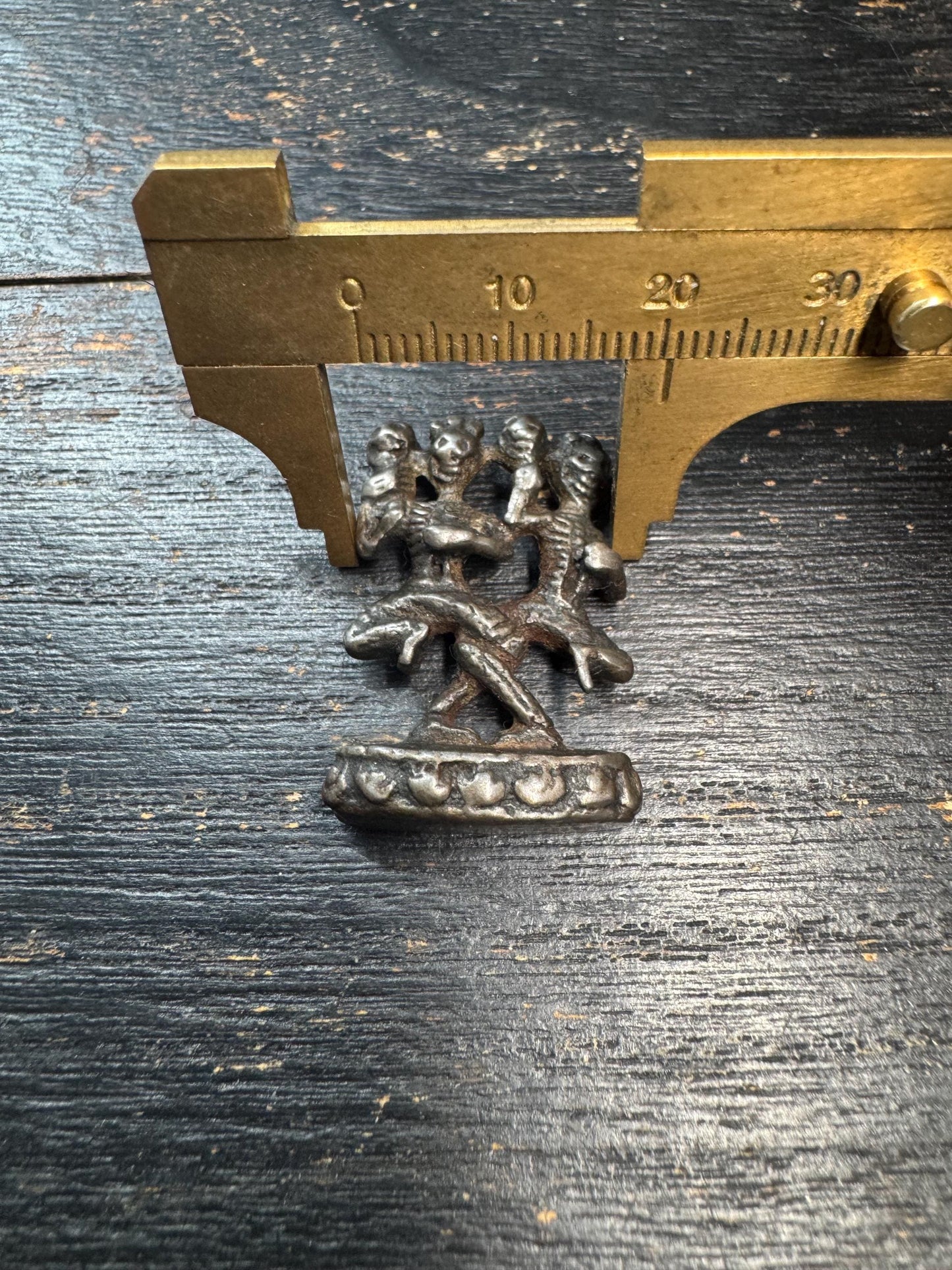 Vintage Himalayan Dancing Skeleton Statue – Tibetan Citipati Style Cold Iron Ritual Figure