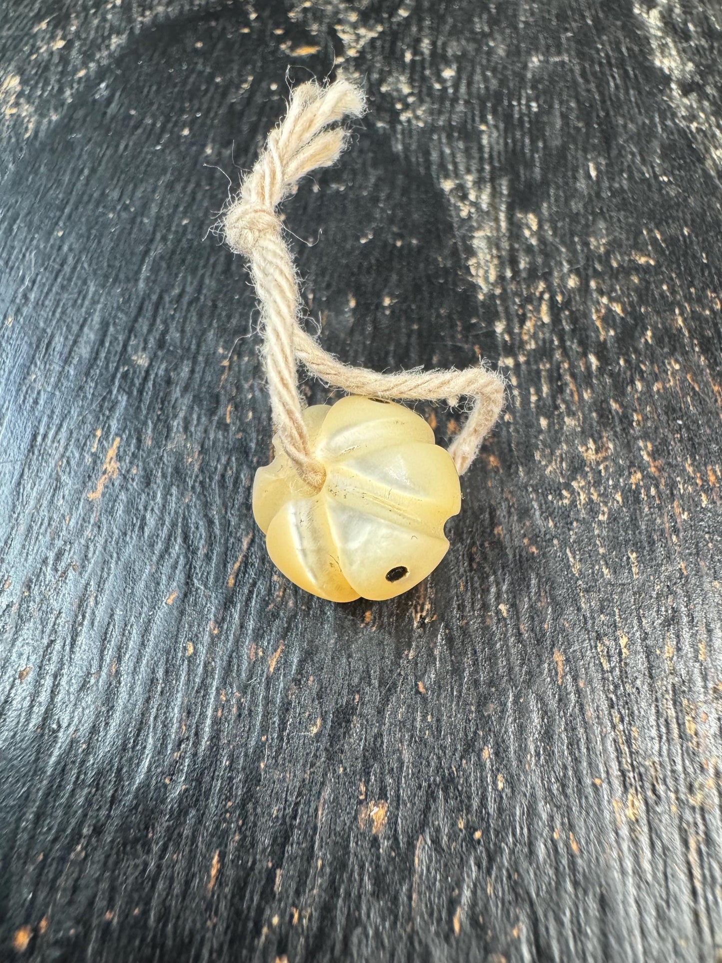 Hand Carved Shell Bead with Mantra Dots, Natural Shell Spacer Bead, Tibetan Inspired Jewelry Bead, Mala Spacer, DIY Bracelet Necklace Bead