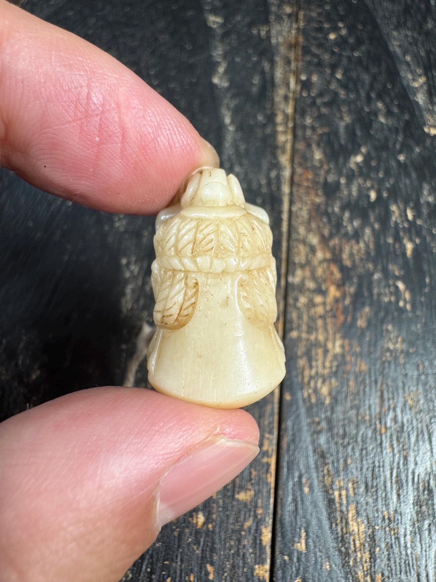Hand Carved Yak Bone Wrathful Protector Face Bead, Tibetan Charnel Ground Style Guru Bead, Spiritual Guardian Pendant