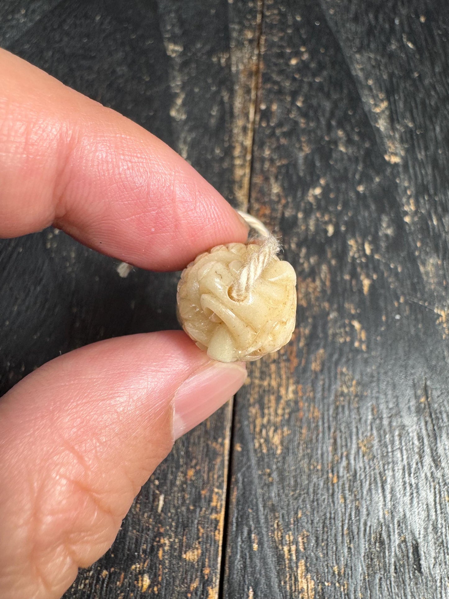 Hand Carved Yak Bone Wrathful Protector Face Bead, Tibetan Charnel Ground Style Guru Bead, Spiritual Guardian Pendant