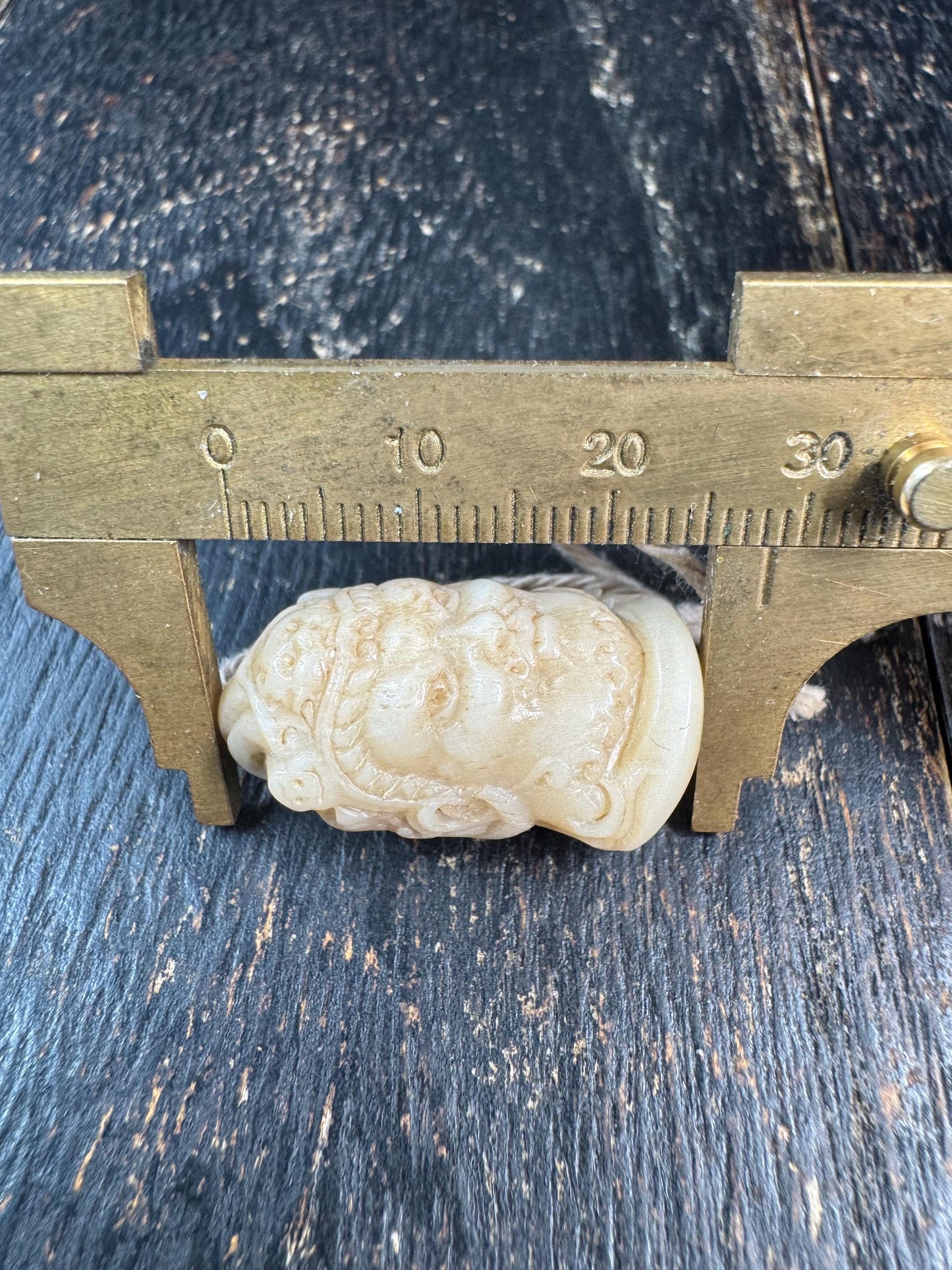 Hand Carved Yak Bone Wrathful Protector Face Bead, Tibetan Charnel Ground Style Guru Bead, Spiritual Guardian Pendant