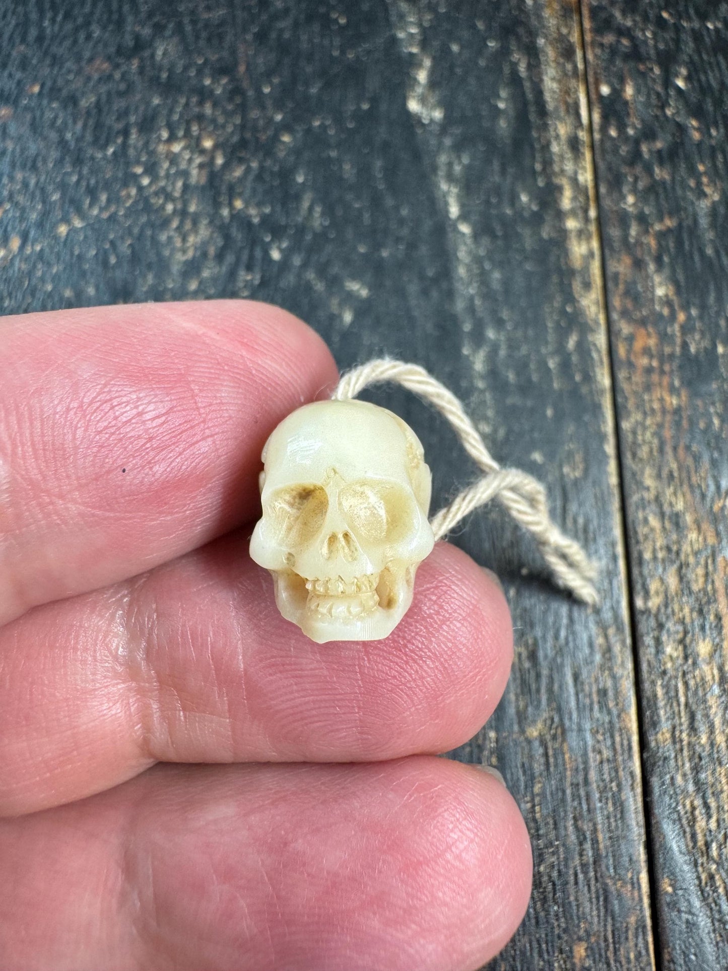 Hand Carved Yak Bone Skull Bead, Tibetan Charnel Ground Mala Guru Bead, Kapala Style Spiritual Amulet Pendant