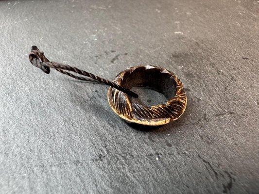 Hand Carved Deer Antler Mala Spinner Bead – Movable Spacer Ring for Mala – Rotating Antler Loop Guru Accessory