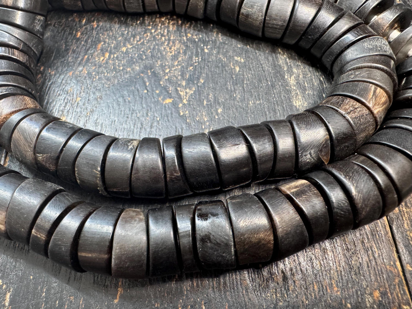 Handmade Himalayan 108 Bead Mala Necklace | Dark Meditation Prayer Beads | Tribal Buddhist Style Necklace | 24 Inches