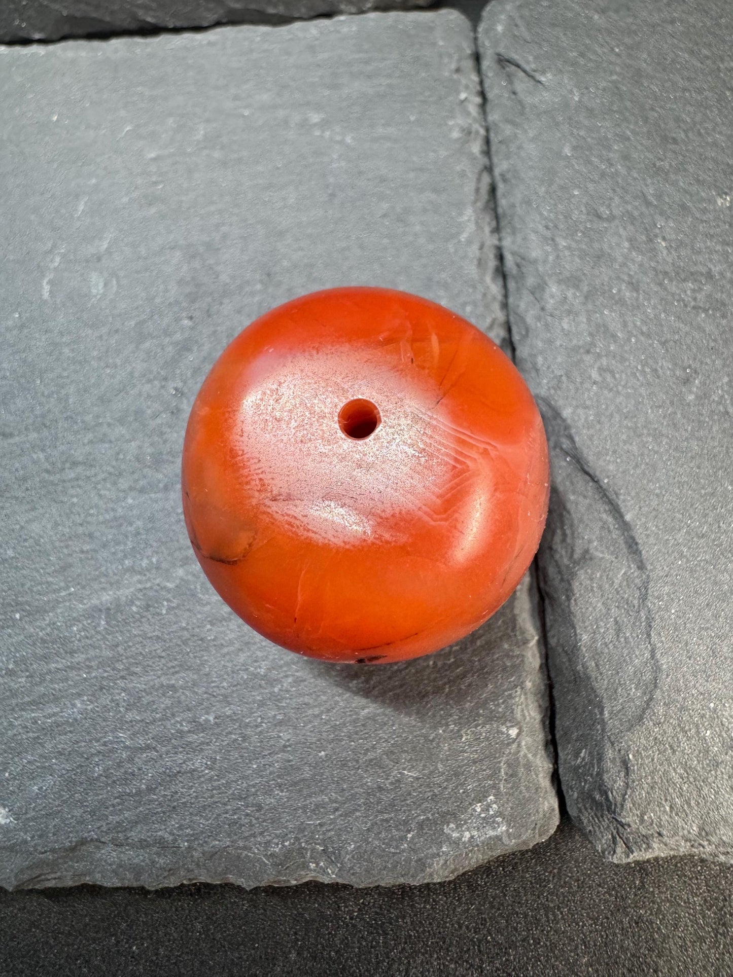Vintage Nanhong Agate Bead Pendant | Natural Red Carnelian Barrel Bead | Tibetan Style Guru Bead | Old Agate Focal Bead for Mala Necklace