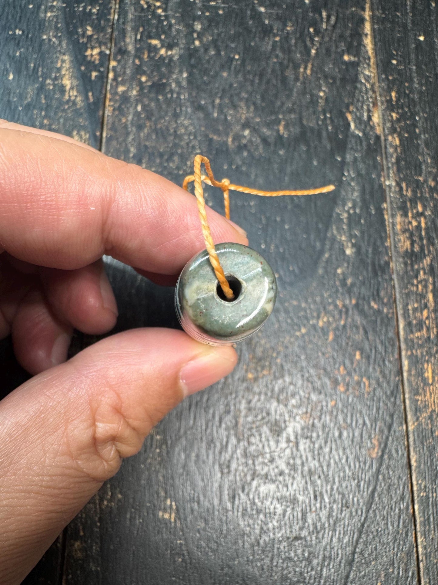 Vintage Four Eye Dzi Bead Pendant | Tibetan Agate Style Barrel Bead | Ethnic Spiritual Amulet | Statement Bead Necklace Supply