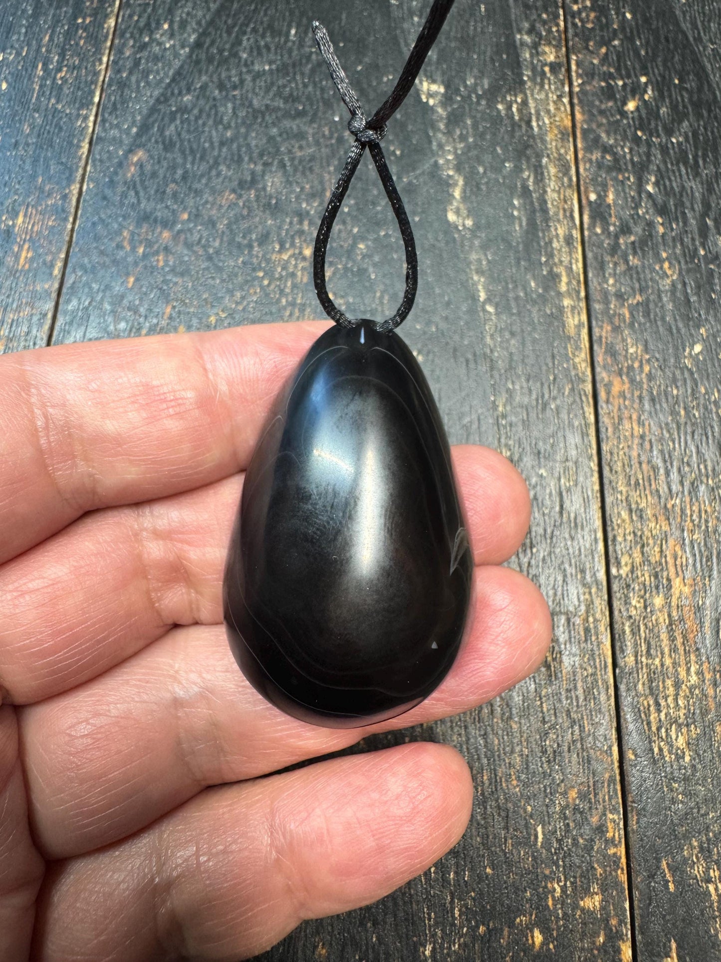 Rare Hand-Carved 9 Eye Dzi Agate Pendant | Tibetan Style Silkworm Pattern Bead Amulet | Black & Grey Ethnic Necklace Pendant