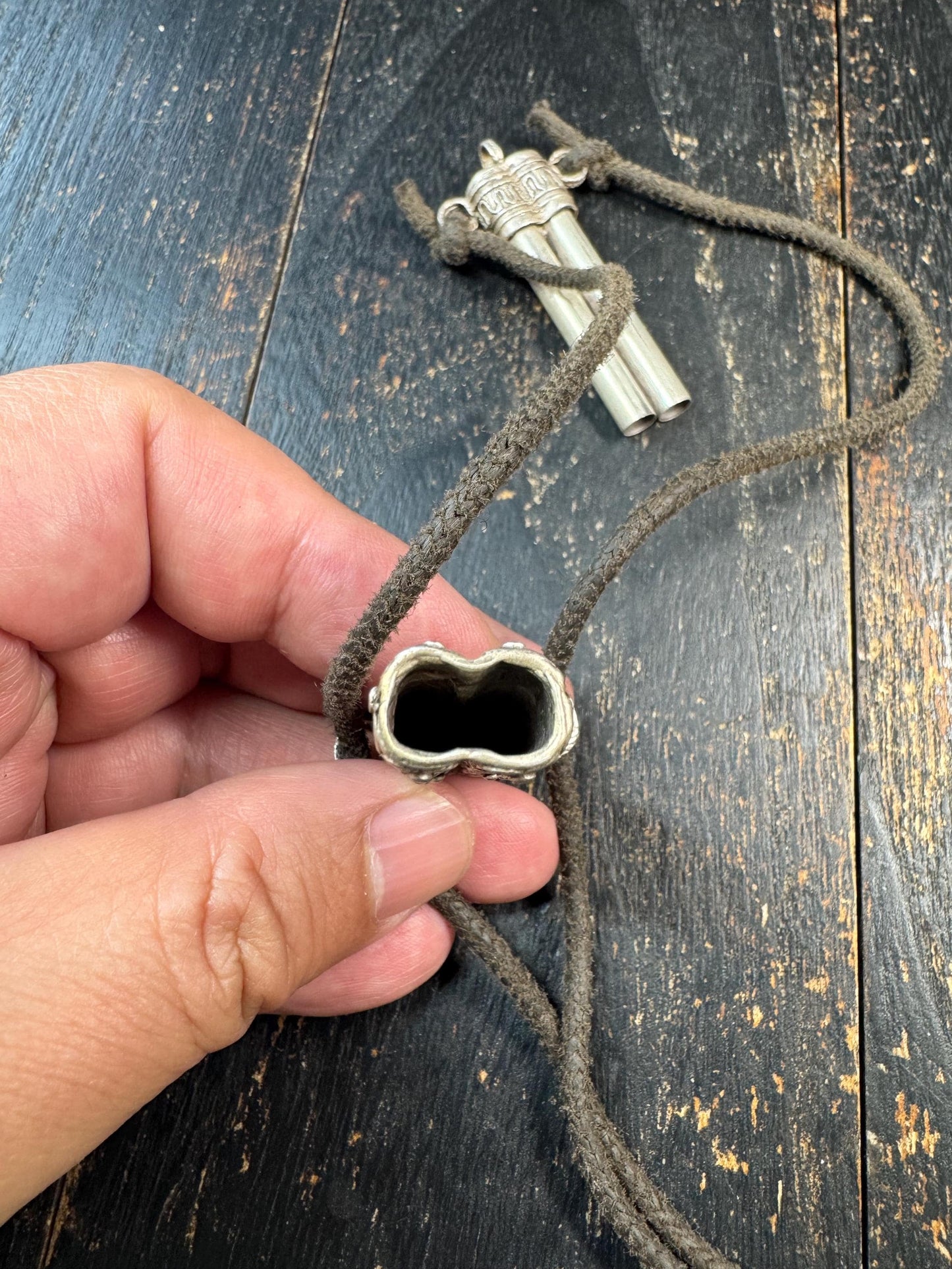 Vintage Tibetan 925 Silver Gau Amulet Pendant Necklace | Portable Prayer Box Capsule | Himalayan Buddhist Reliquary Pendant