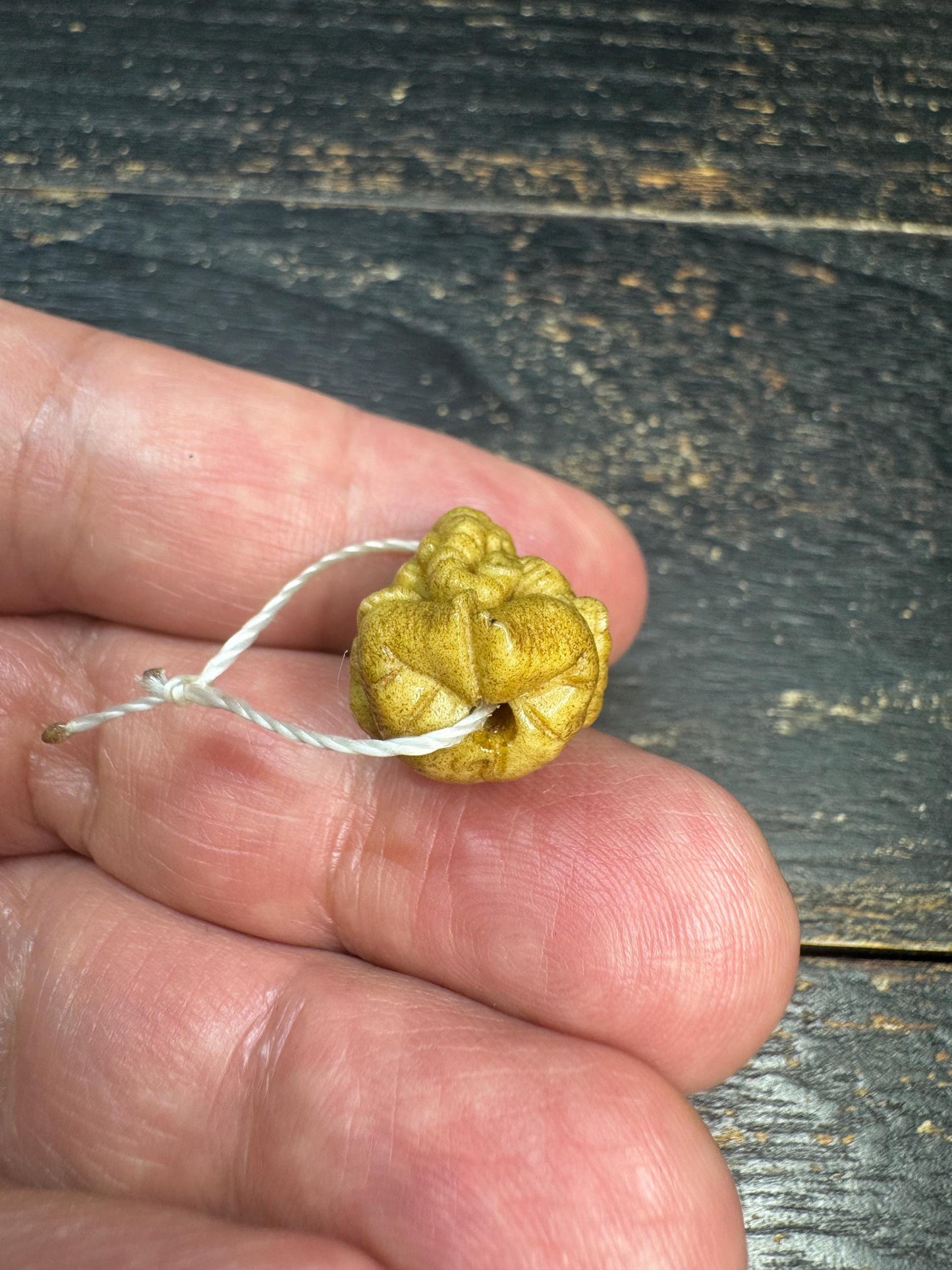 Hand Carved Yak Bone Ganesha Bead | Tibetan Elephant God Guru Bead | Mini Ganesh Pendant Charm | Spiritual Mala Spacer | Handmade Bone Carvi