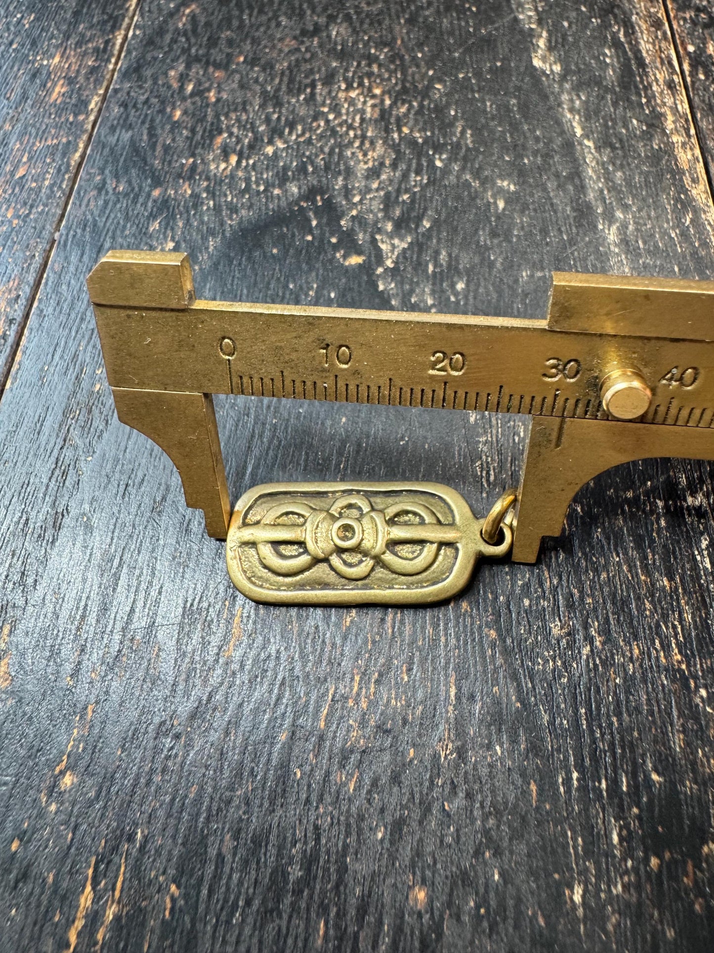 Vintage Brass Vajra Pendant | Tibetan Dorje Amulet Charm | Double Sided Buddhist Brass Pendant | Himalayan Spiritual Talisman
