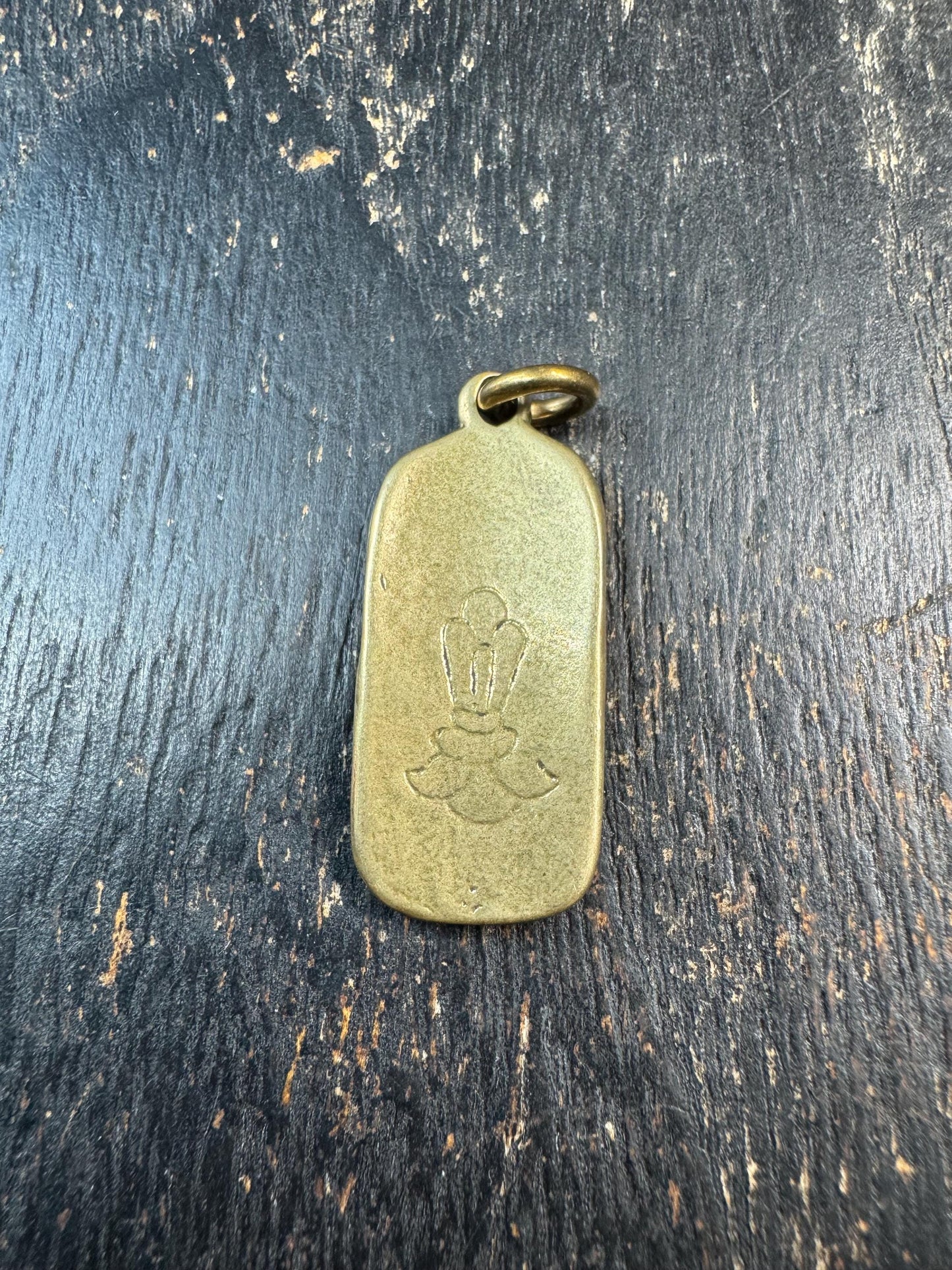 Vintage Brass Vajra Pendant | Tibetan Dorje Amulet Charm | Double Sided Buddhist Brass Pendant | Himalayan Spiritual Talisman