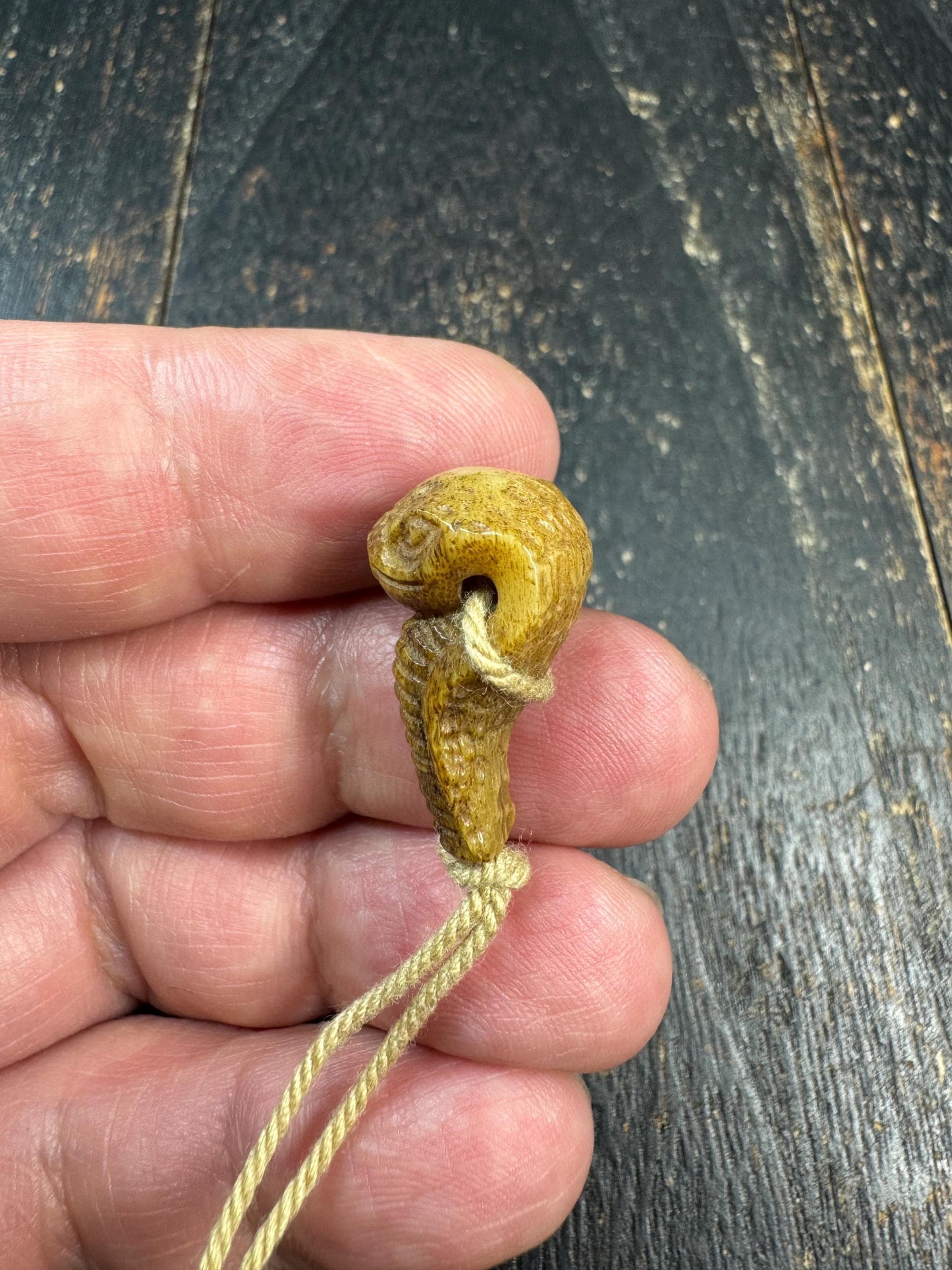 Hand Carved Yak Bone Cobra Pendant | Tibetan Snake Amulet Bead | Mini Cobra Totem Charm | Spiritual Protector Pendant | Handmade Bone Carvin