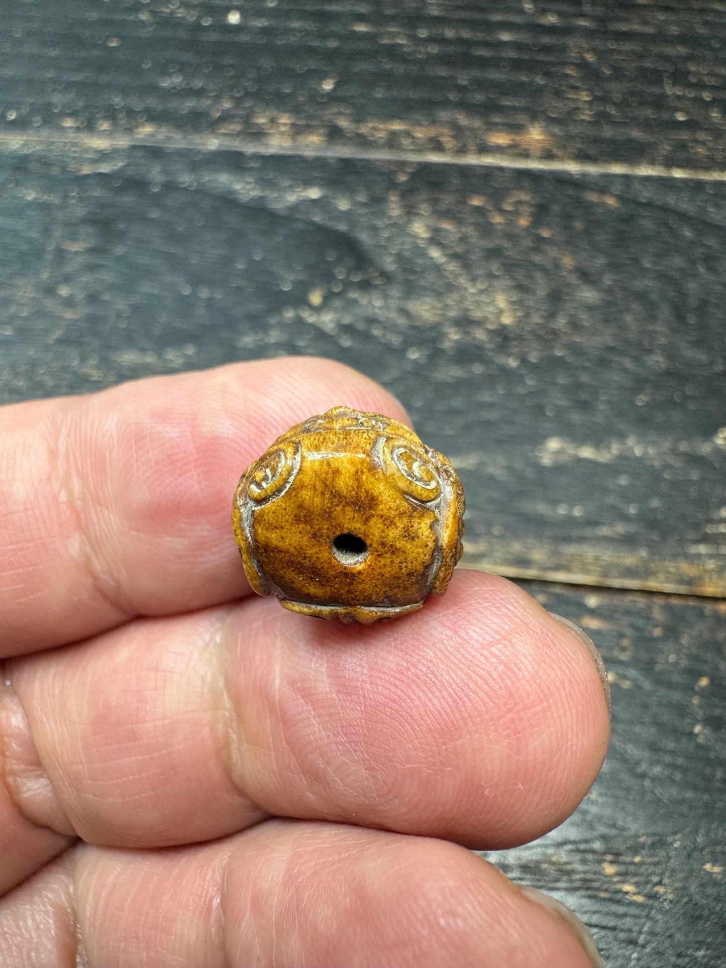Vintage Himalayan Yak Bone Garuda Guru Bead | Hand-Carved Tibetan Style Mala Spacer Bead | Protective Bird Totem Prayer Bead Pendant Supplie
