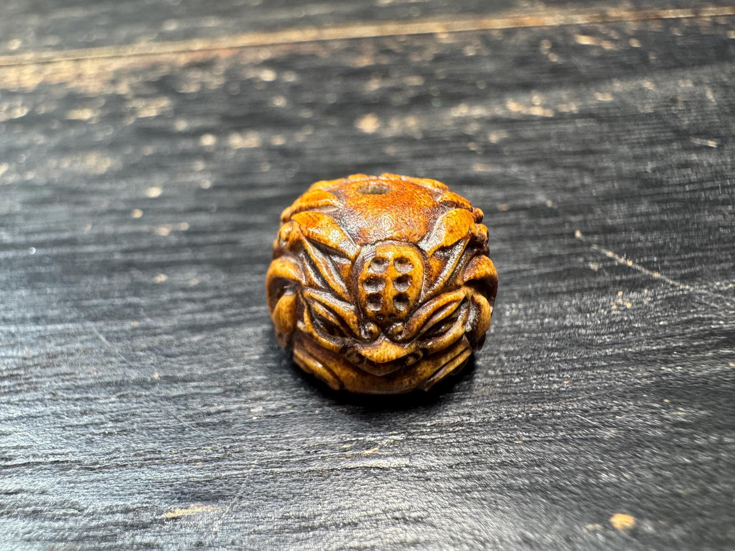 Vintage Himalayan Yak Bone Garuda Guru Bead | Hand-Carved Tibetan Style Mala Spacer Bead | Protective Bird Totem Prayer Bead Pendant Supplie