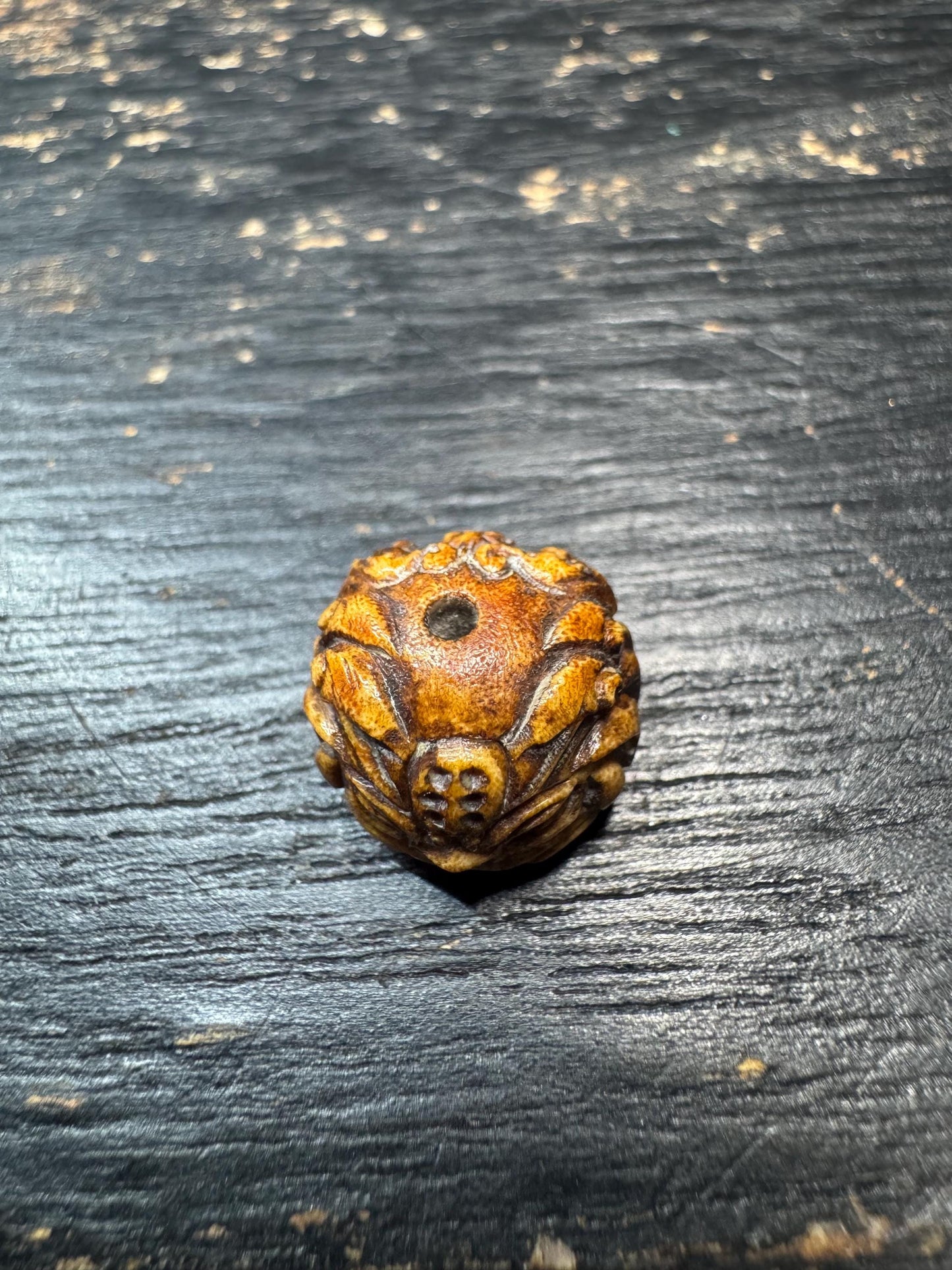 Vintage Himalayan Yak Bone Garuda Guru Bead | Hand-Carved Tibetan Style Mala Spacer Bead | Protective Bird Totem Prayer Bead Pendant Supplie