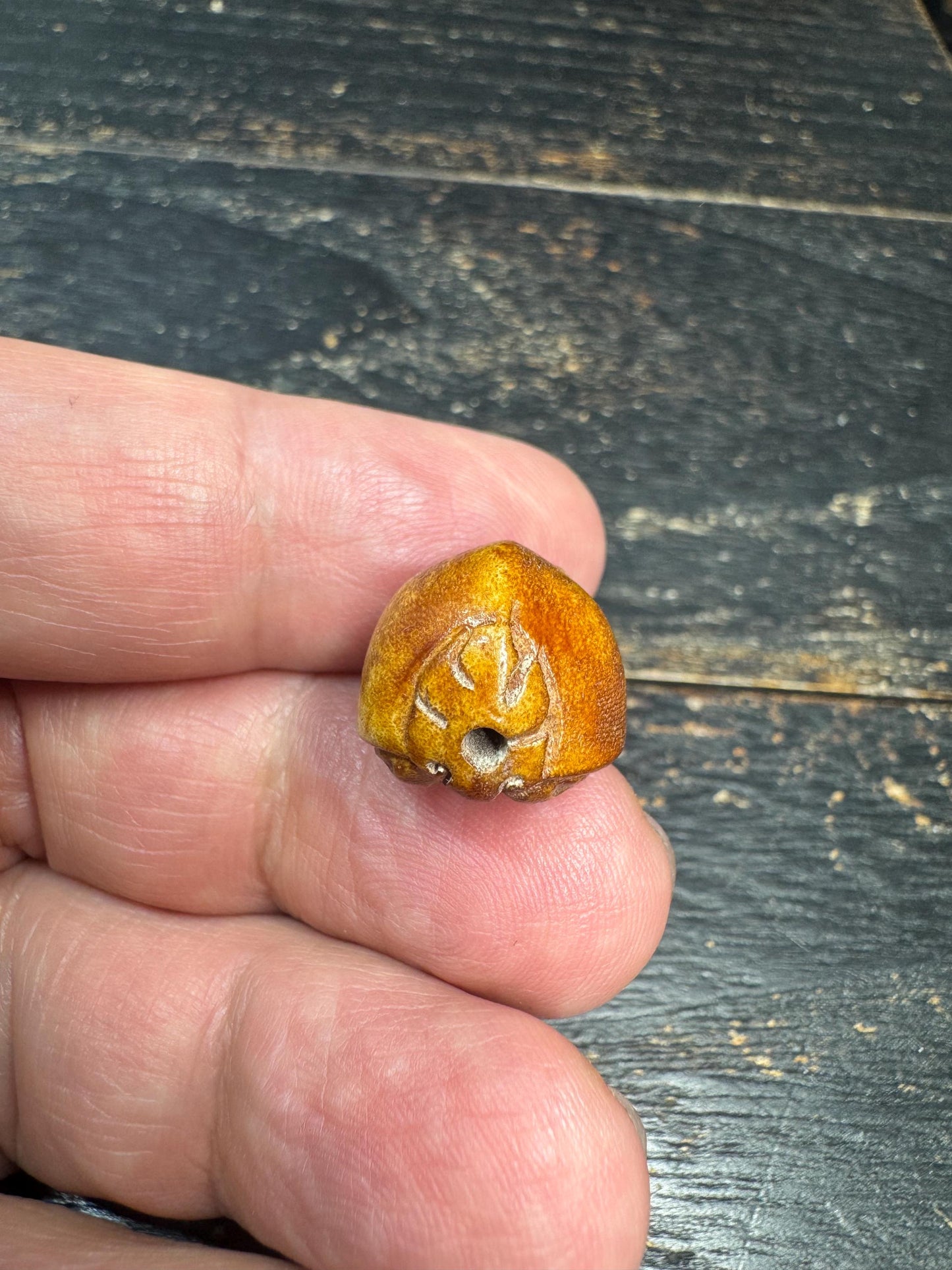 Vintage Yak Bone Bixi Dragon Turtle Bead | Hand-Carved Mythical Creature Guru Bead | Himalayan Style Protective Mala Spacer