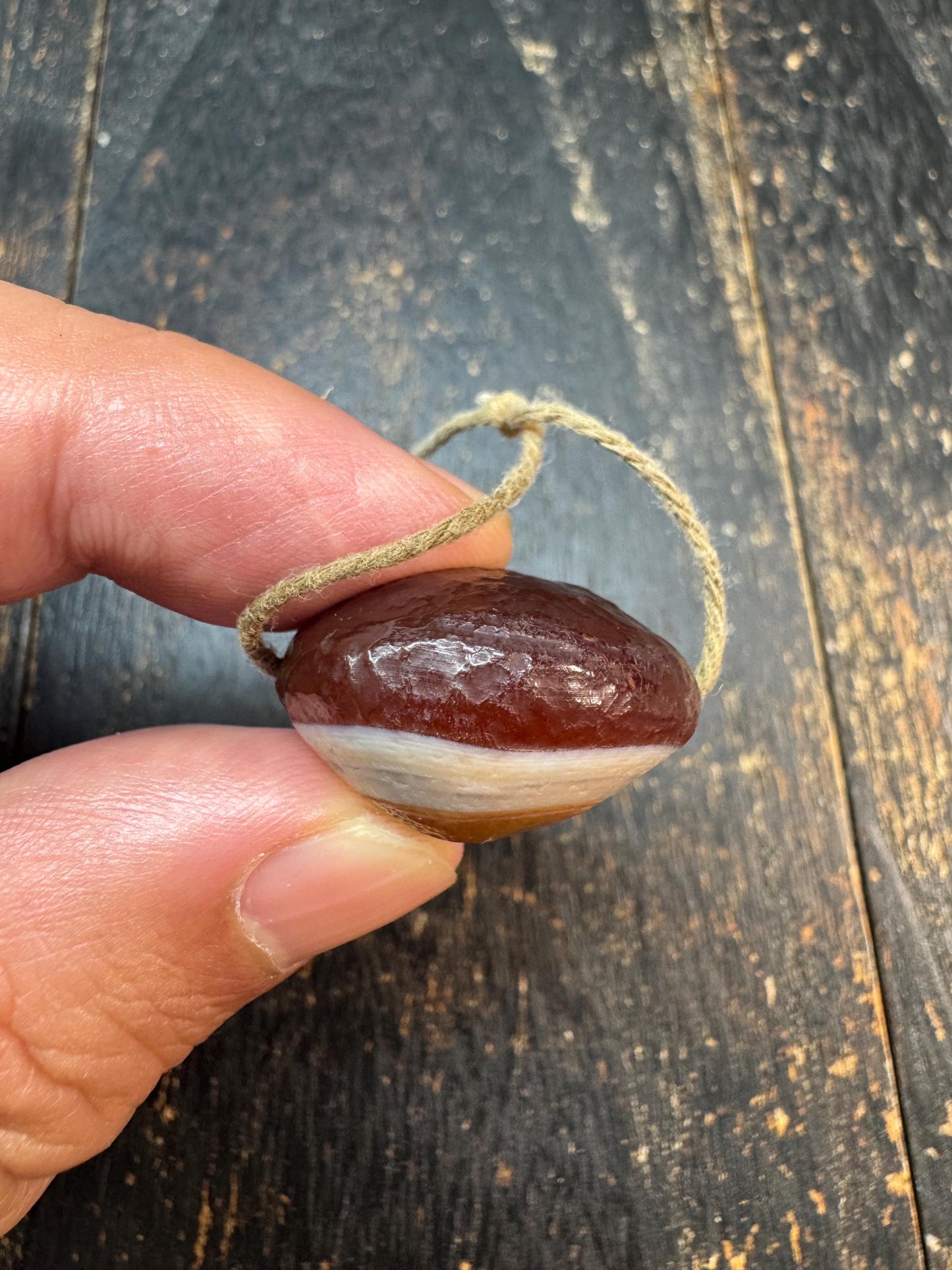 Natural Eye Agate Slice Pendant, Vintage Banded Agate Talisman, Desert Eye Stone Amulet, Collector Mineral Specimen, Primitive Tribal Pendan