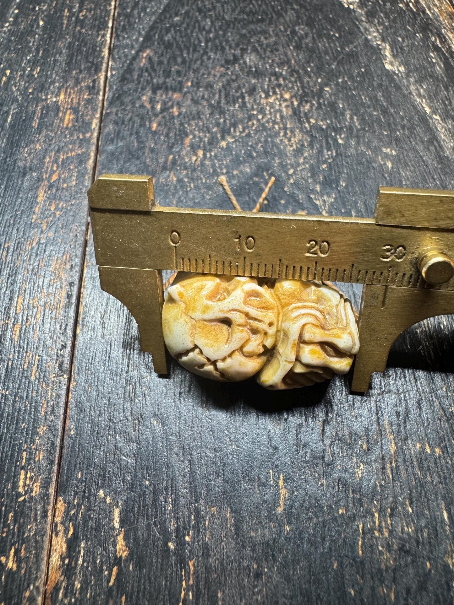 Vintage Deer Antler Citipati Skull Bead Pendant, Hand Carved Tibetan Chitipati Skeleton Amulet, Gothic Mala Guru Bead, Himalayan Bone Style