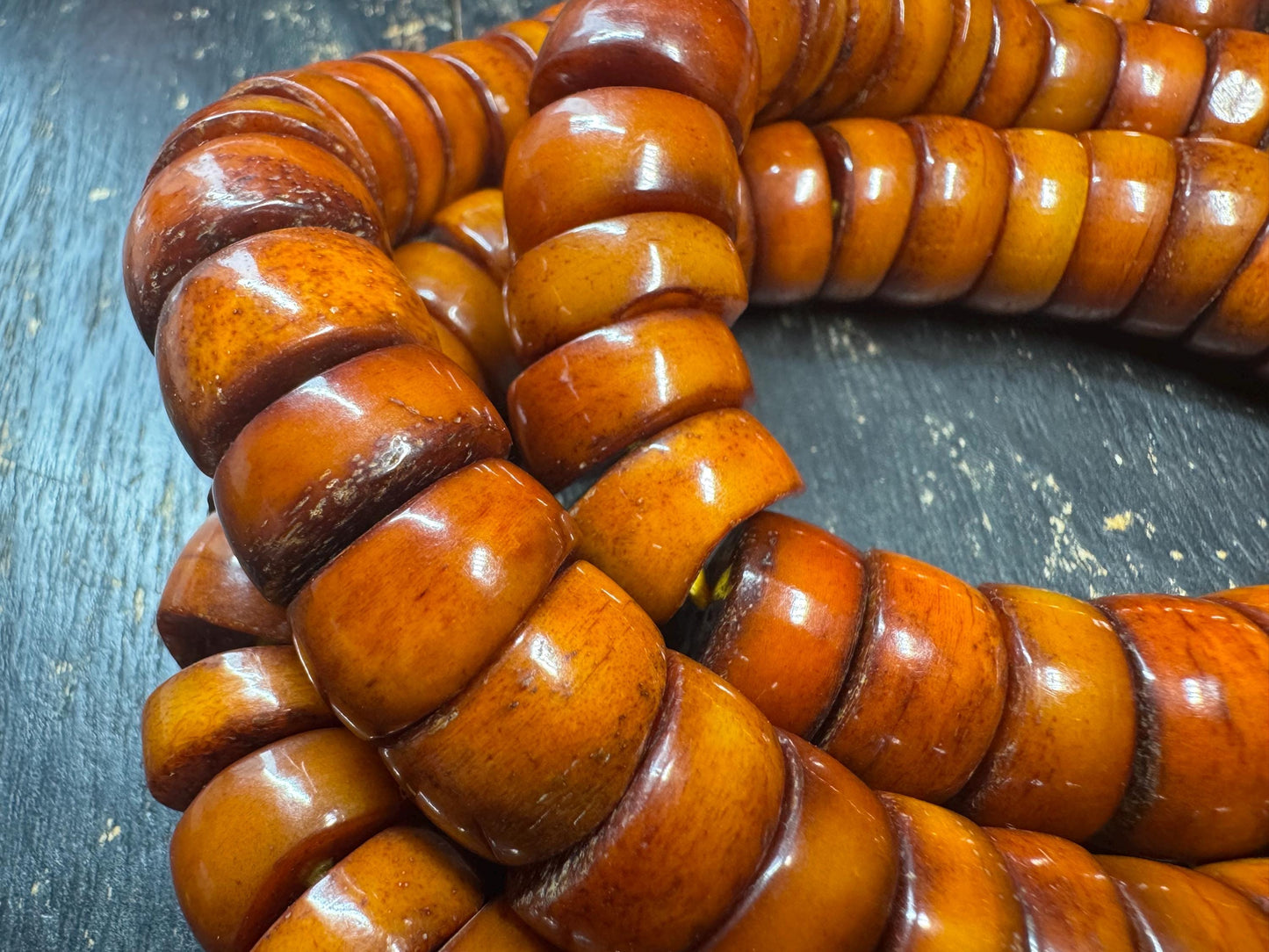 Large Yak Bone 108 Mala Beads Necklace, 17mm Tibetan Prayer Mala, Vintage Style Buddhist Meditation Necklace, 34 Inch Mala