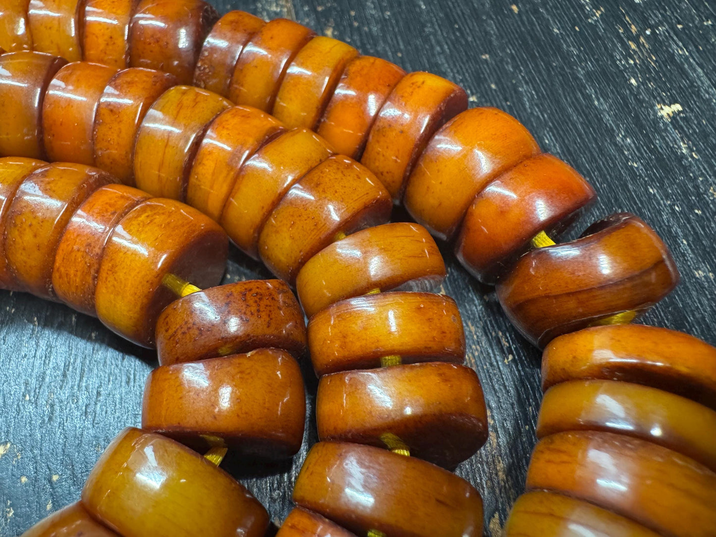 Large Yak Bone 108 Mala Beads Necklace, 17mm Tibetan Prayer Mala, Vintage Style Buddhist Meditation Necklace, 34 Inch Mala