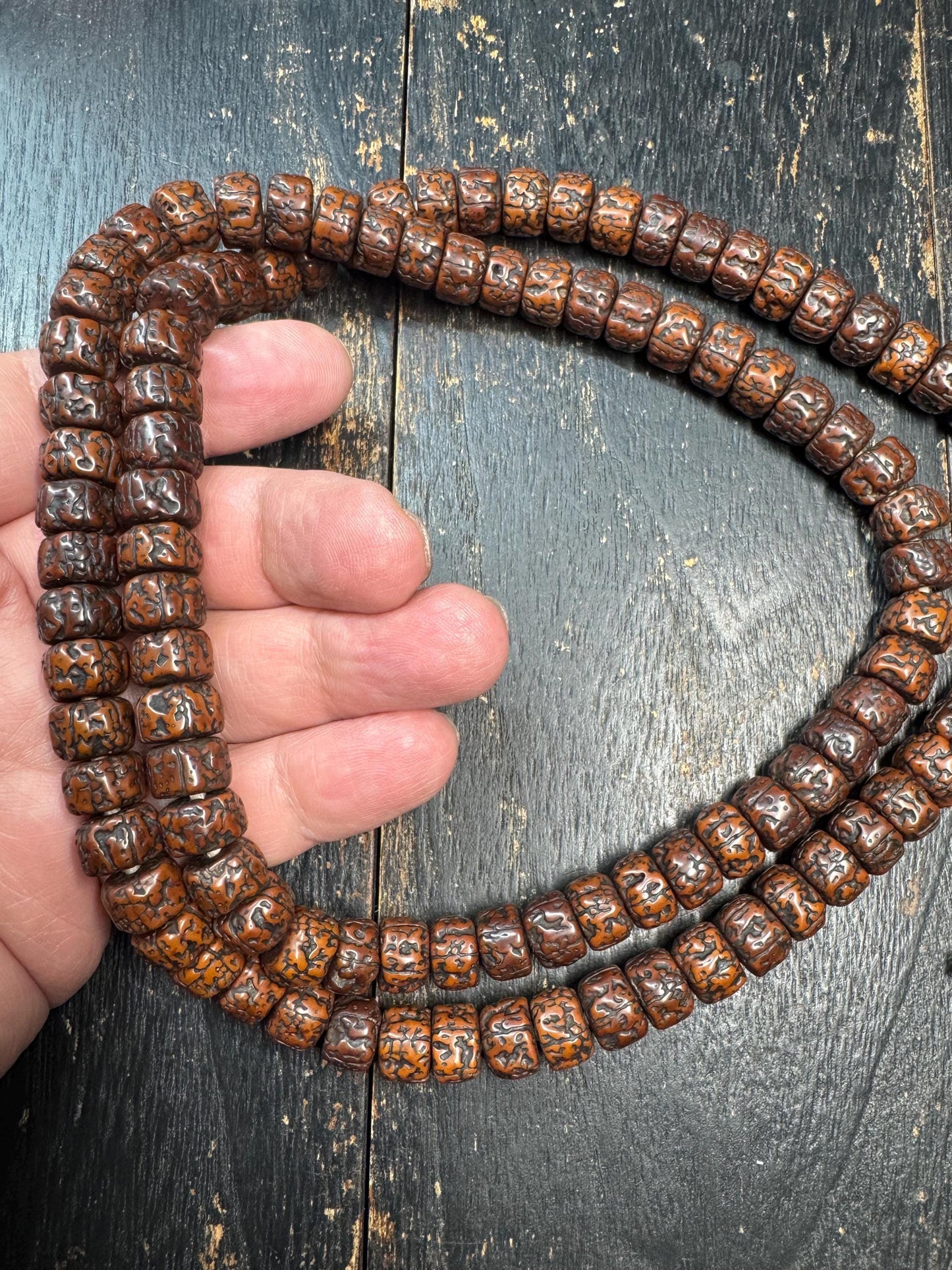 11mm 32inches Bodhi Seed 108 Mala Necklace – Traditional Tibetan Buddhist Prayer Beads for Meditation & Yoga 40inches