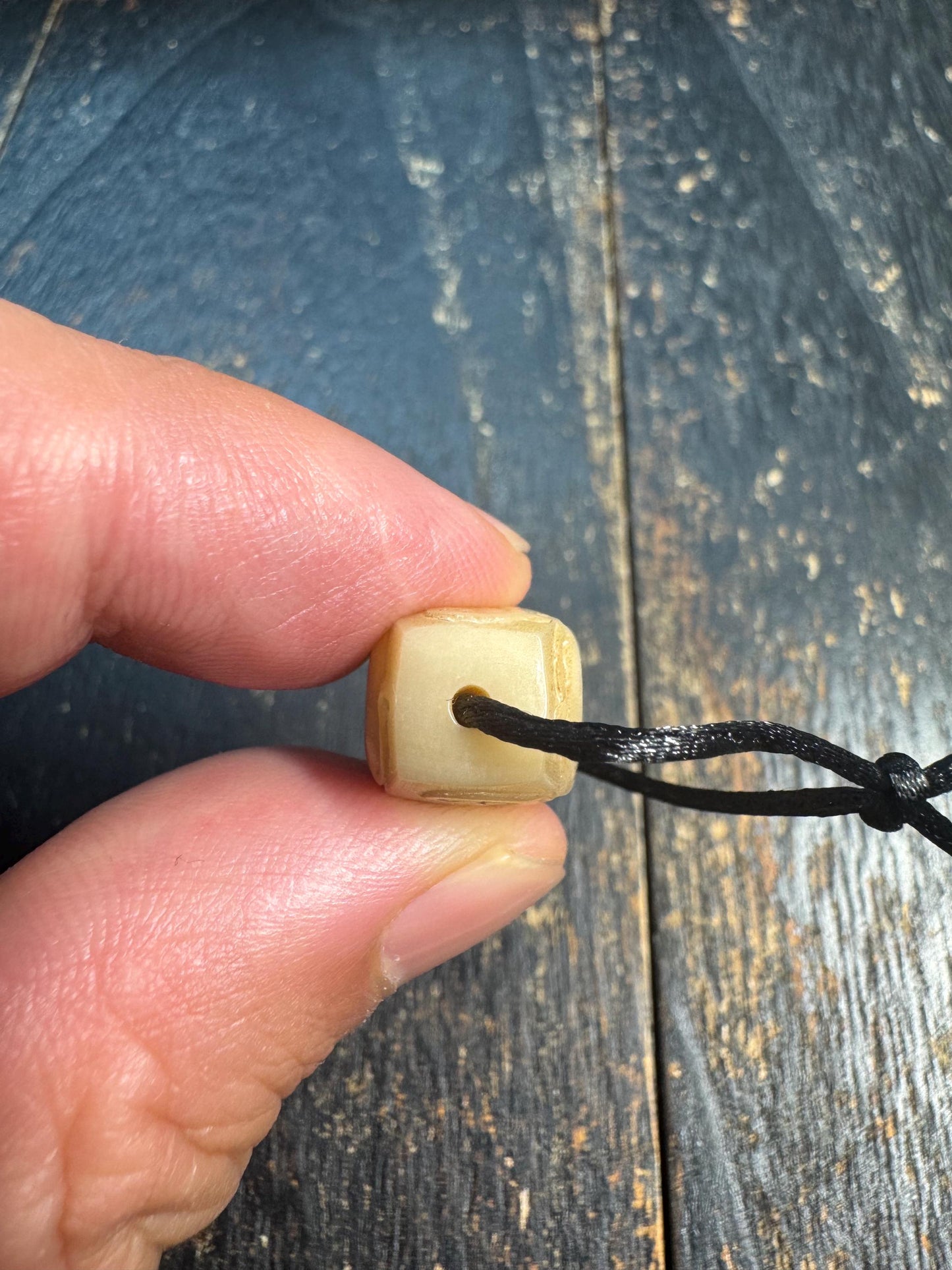 Hand Carved Yak Bone Dragon Cloud Bead, Tibetan Style Coiled Dragon Scroll Barrel Bead, Mala Spacer or Pendant