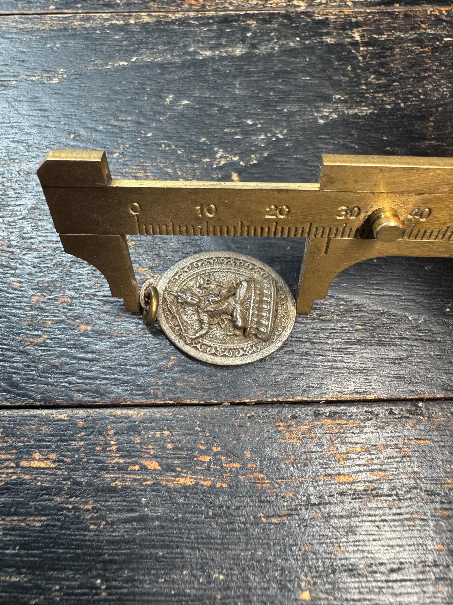 Vintage Tibetan Manjushri Cold Iron Pendant – Himalayan Buddhist Amulet with Om Mani Padme Hum Mantra