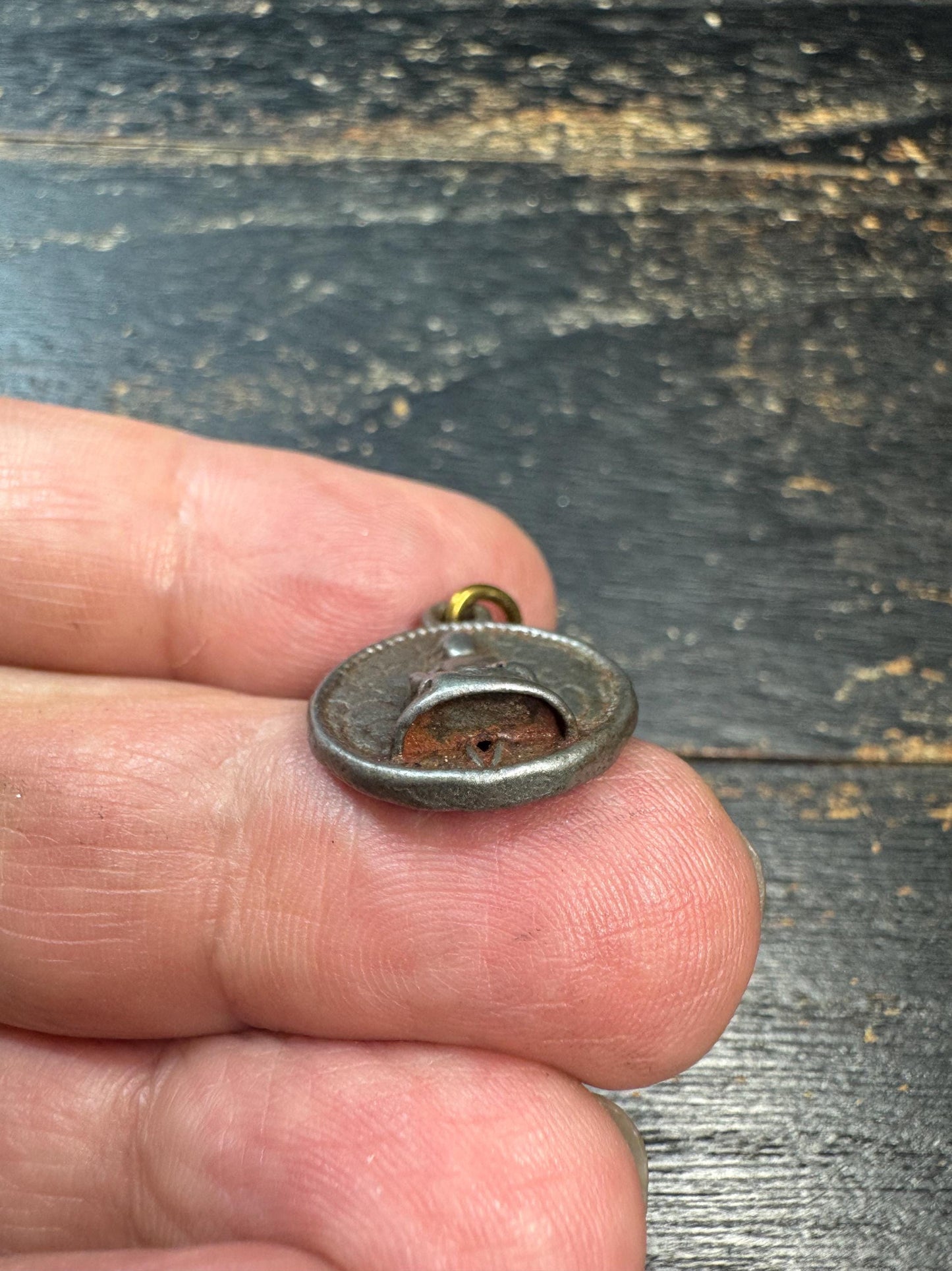 Vintage Tibetan Buddha Cold Iron Pendant – Himalayan Vajra Buddhist Amulet Charm