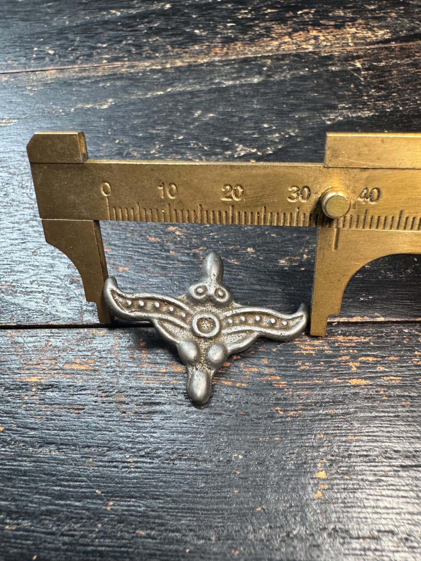 Vintage Garuda Style Cold Iron Pendant | Himalayan Bird Amulet Charm | Rustic Protective Talisman