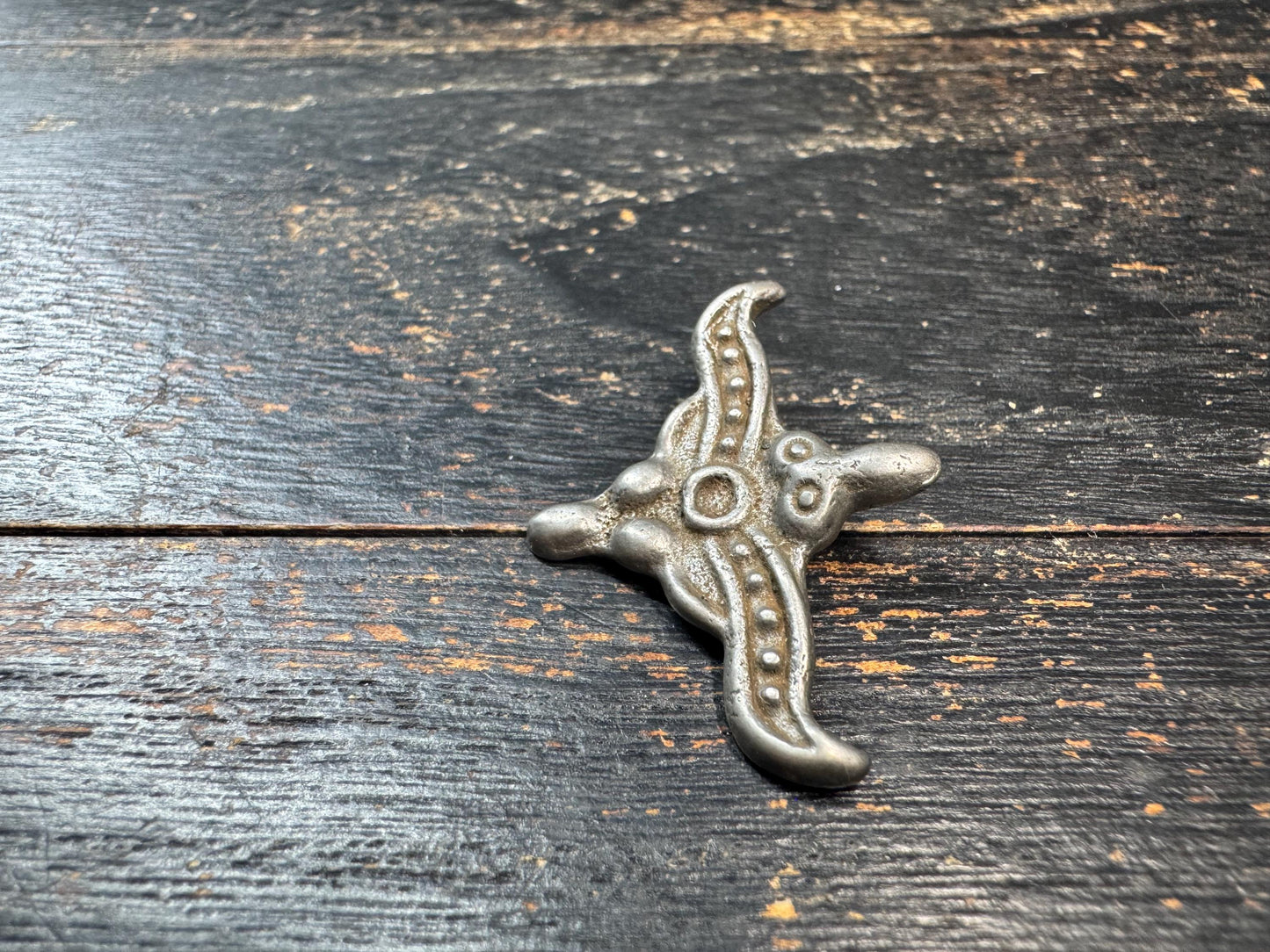Vintage Garuda Style Cold Iron Pendant | Himalayan Bird Amulet Charm | Rustic Protective Talisman