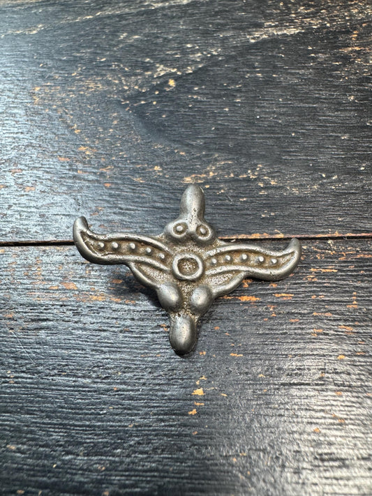 Vintage Garuda Style Cold Iron Pendant | Himalayan Bird Amulet Charm | Rustic Protective Talisman