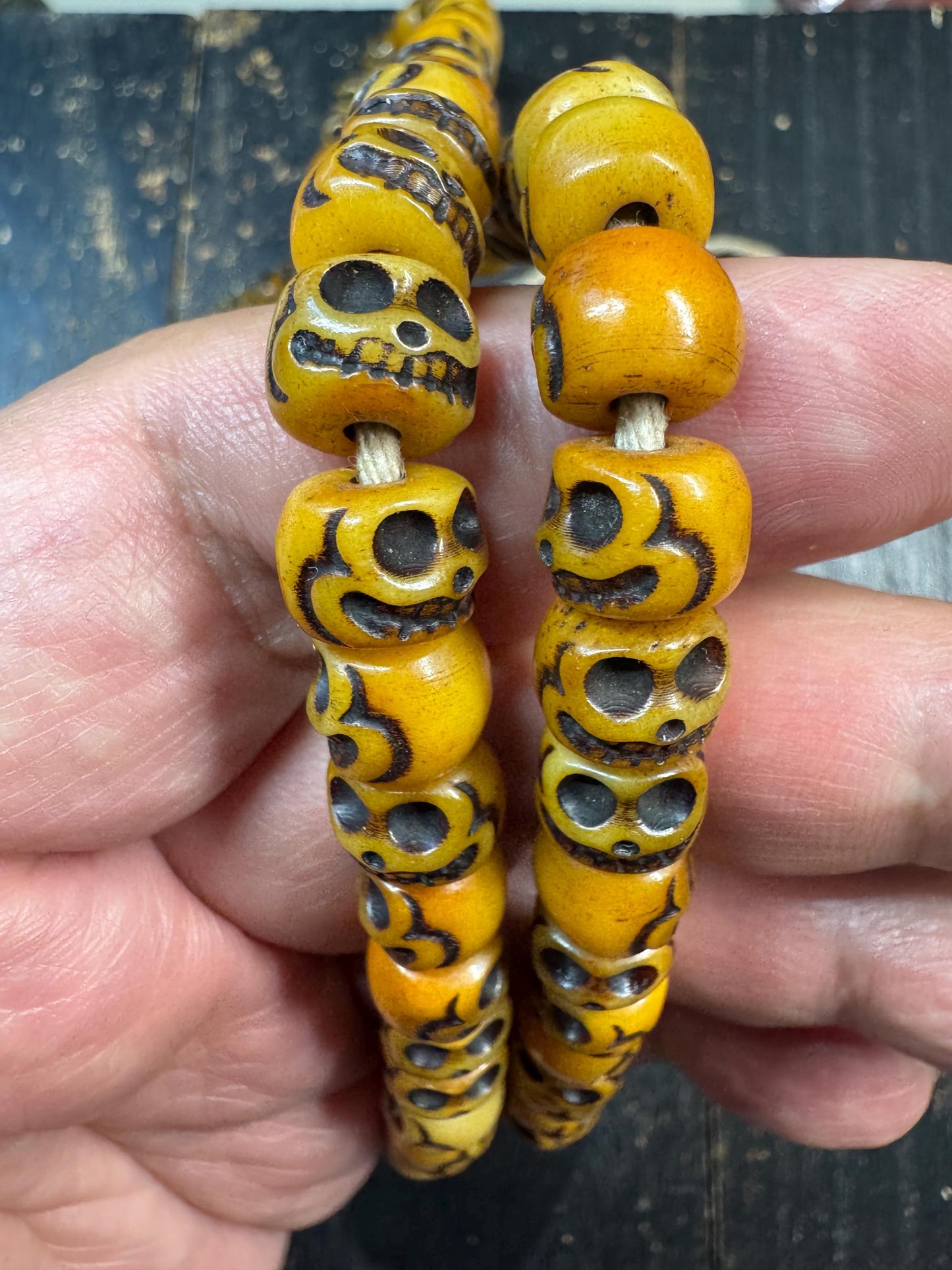 Vintage Yak Bone Skull Mala Necklace 108 Beads 32 Inches Tibetan Style Prayer Beads Handmade Meditation Necklace