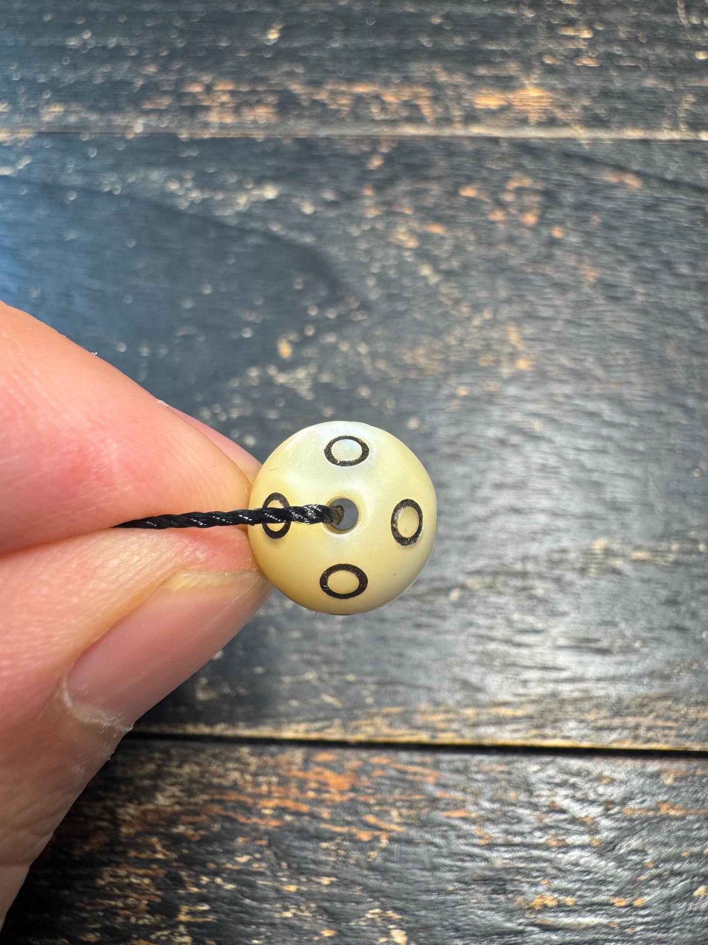 Hand Carved Shell Mantra Dot Bead • Tibetan Style Spacer Bead • Round Shell Mala Bead • Handmade Jewelry Supply • DIY Bracelet Necklace Comp