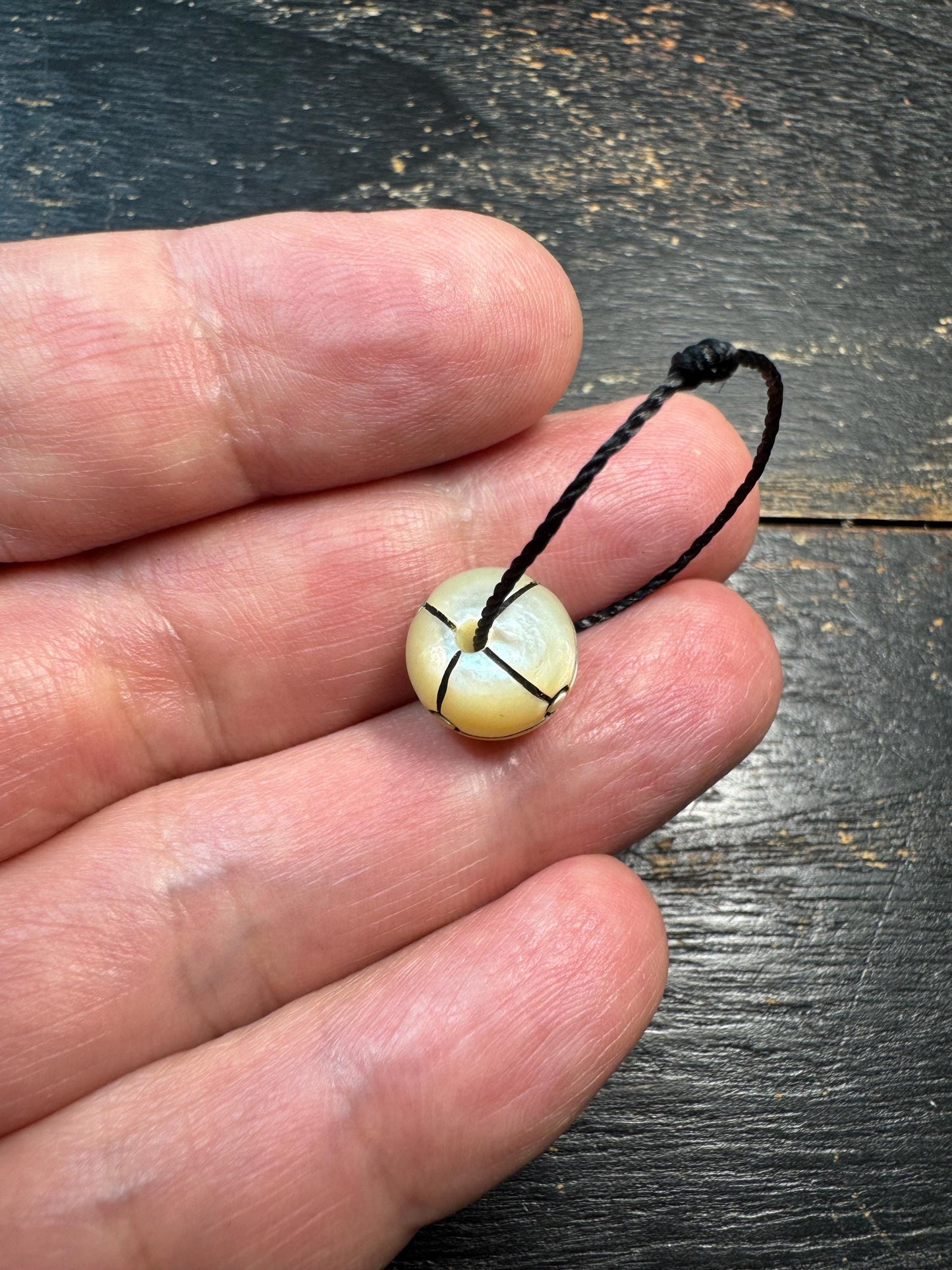 Hand Carved Shell Lotus Mantra Dot Bead • Tibetan Style Guru Bead • Floral Mala Spacer • Handmade Shell Jewelry Supply • DIY Bracelet Neckla