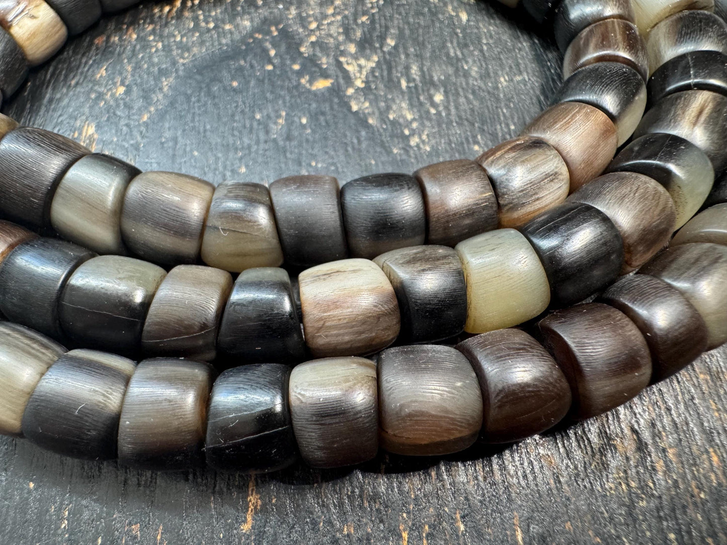 Vintage Himalayan 108 Bead Mala Necklace | Handmade Dark Prayer Beads | Tribal Meditation Necklace | 30 Inches