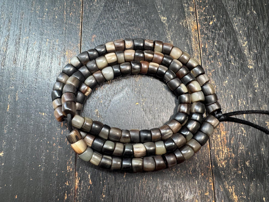 Vintage Himalayan 108 Bead Mala Necklace | Handmade Dark Prayer Beads | Tribal Meditation Necklace | 30 Inches