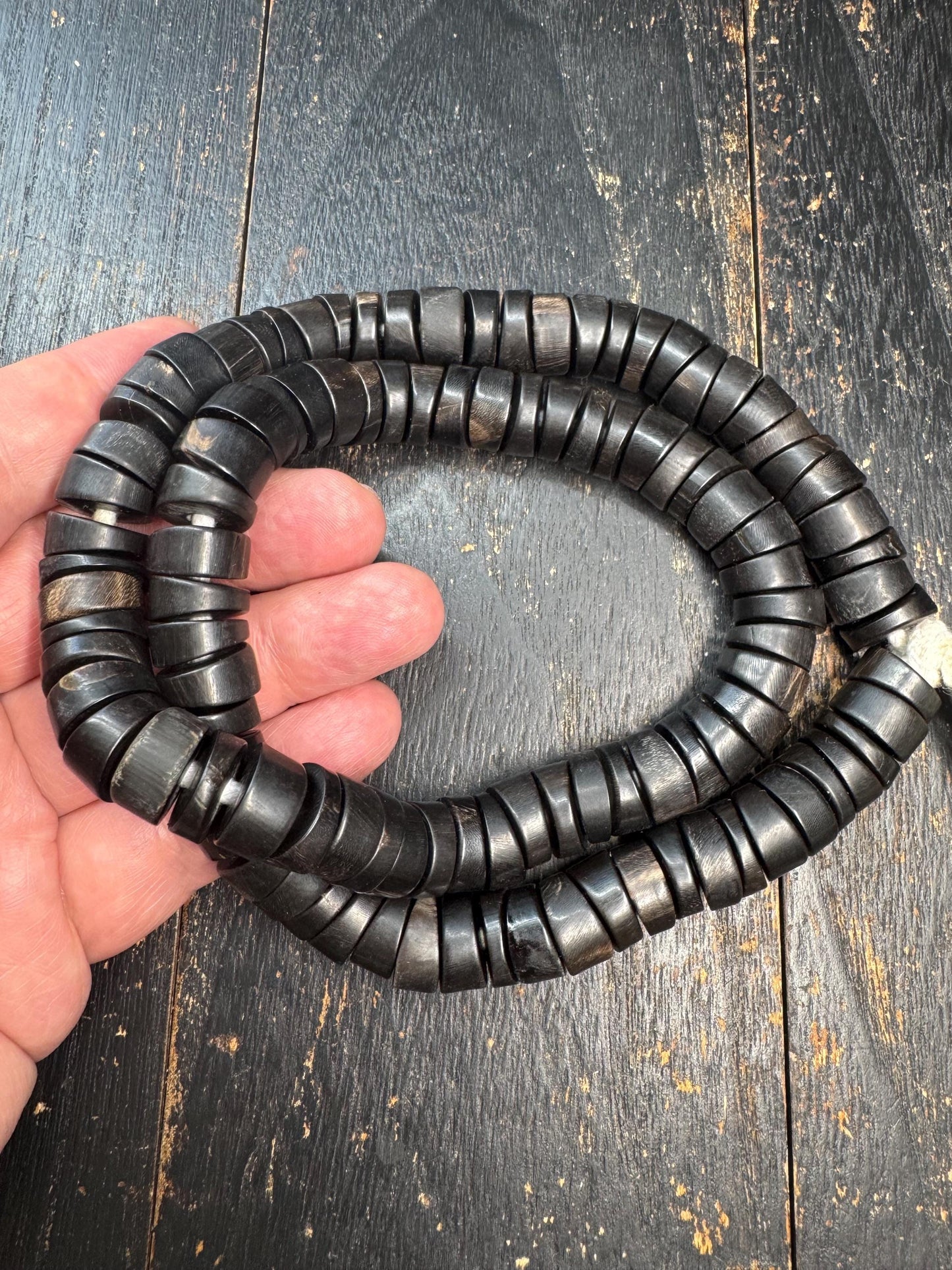 Handmade Himalayan 108 Bead Mala Necklace | Dark Meditation Prayer Beads | Tribal Buddhist Style Necklace | 24 Inches