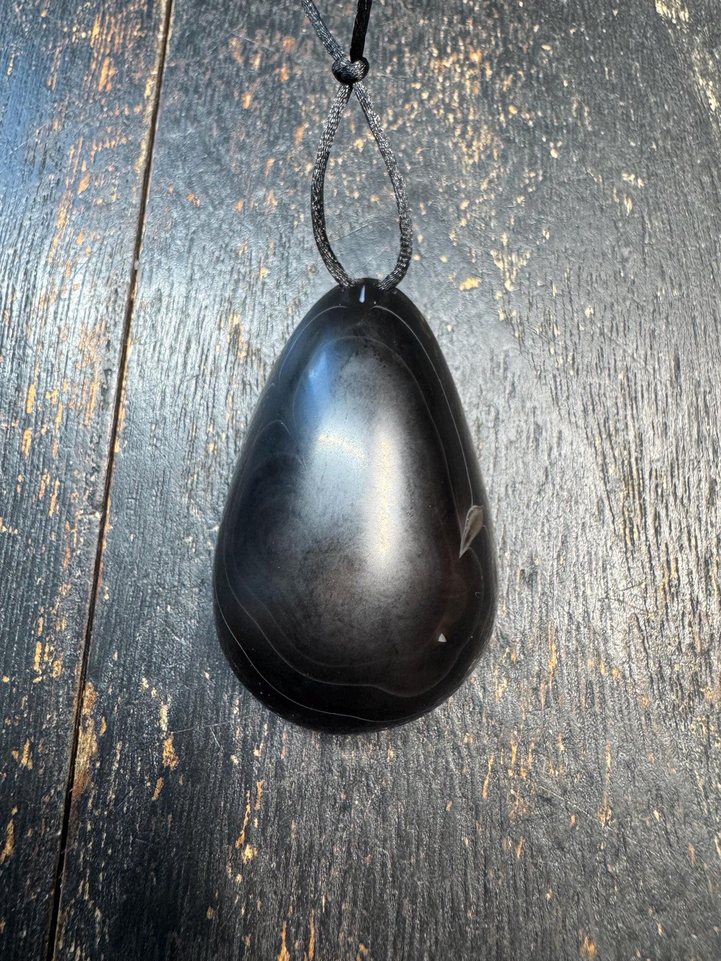 Rare Hand-Carved 9 Eye Dzi Agate Pendant | Tibetan Style Silkworm Pattern Bead Amulet | Black & Grey Ethnic Necklace Pendant