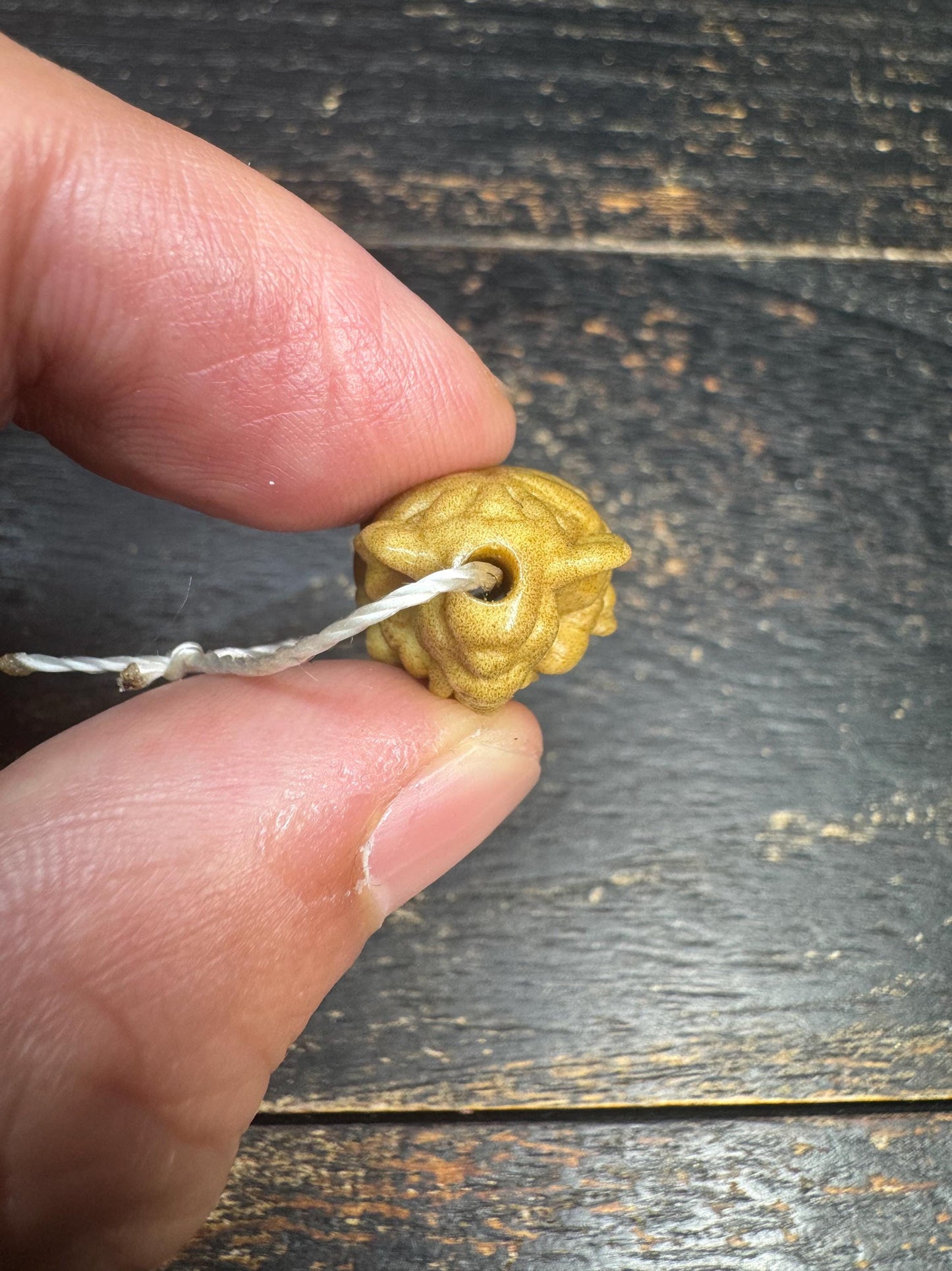 Hand Carved Yak Bone Ganesha Bead | Tibetan Elephant God Guru Bead | Mini Ganesh Pendant Charm | Spiritual Mala Spacer | Handmade Bone Carvi