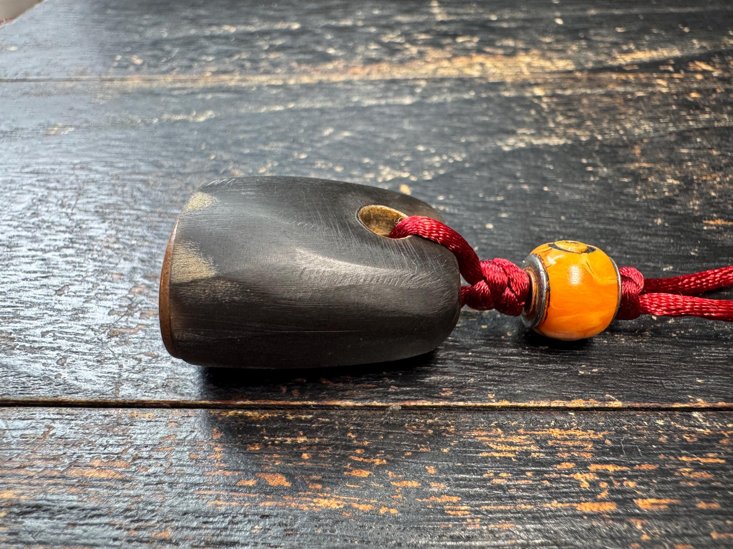 Vintage Himalayan Horn Tsa Tsa Seal Pendant, Hand Carved Buddha Mold Amulet, Buddhist Ritual Stamp, Nepal Folk Art Charm, Tribal Horn Talism