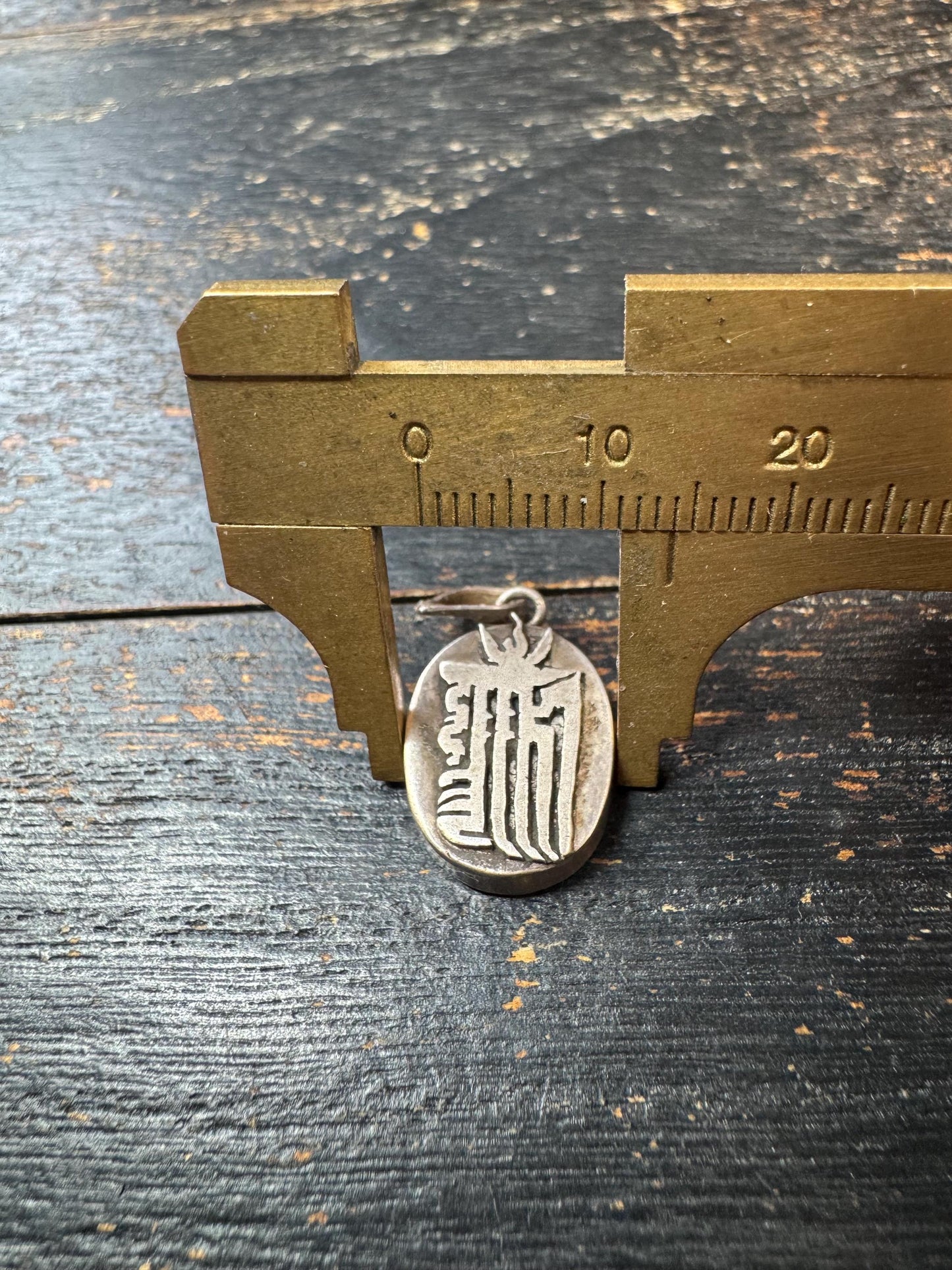 Vintage 925 Silver Kalachakra Ghau Box Pendant, Ten Interlocking Syllables Amulet, Tibetan Prayer Box Locket, Buddhist Gau Pendant, Sacred M