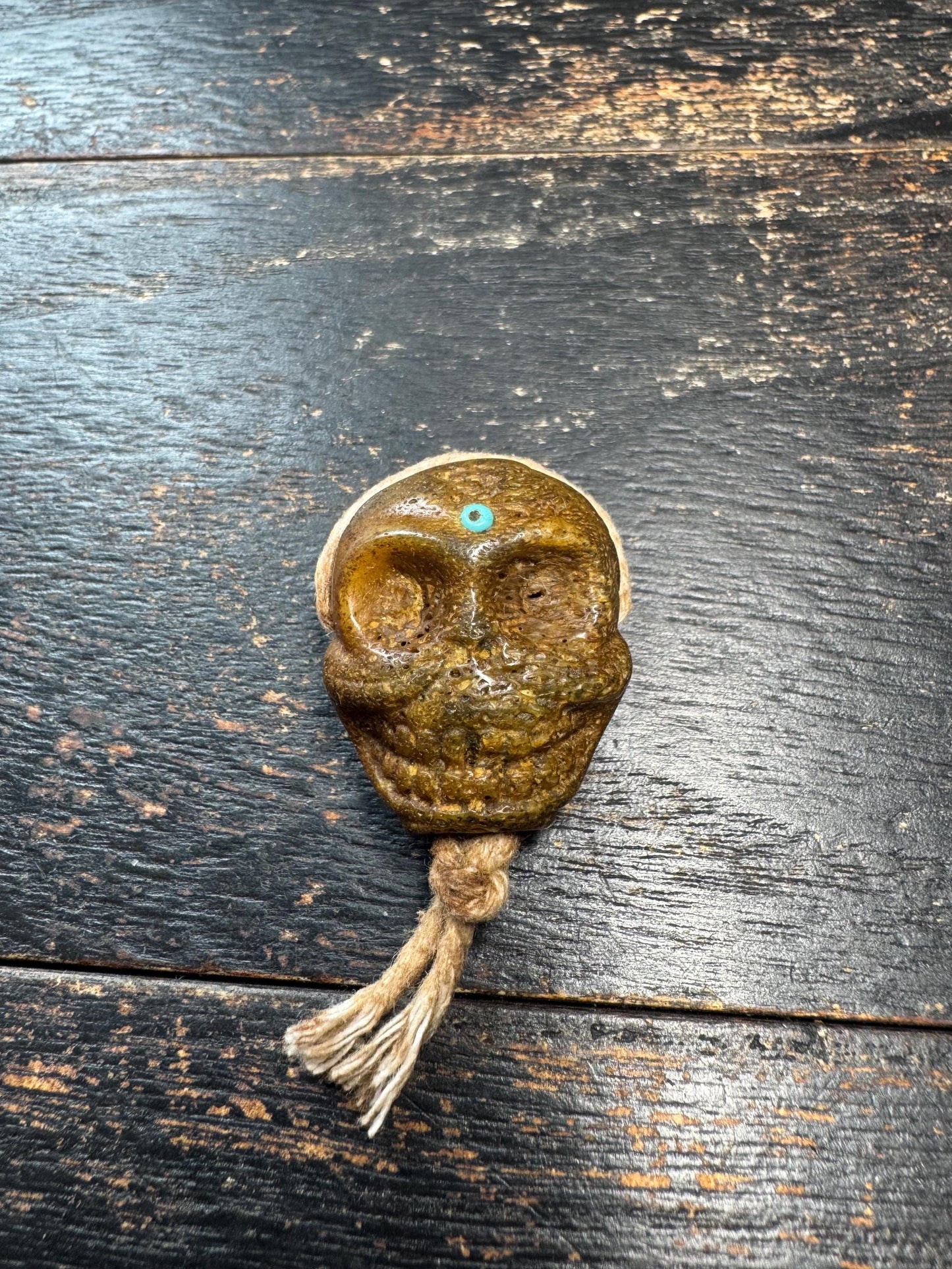 Citipati Yak Bone Guru Bead, Double-Sided Skull Guru Bead, Tibetan Mala Center Bead, Hand Carved Yak Bone Connector, Memento Mori Prayer Bea