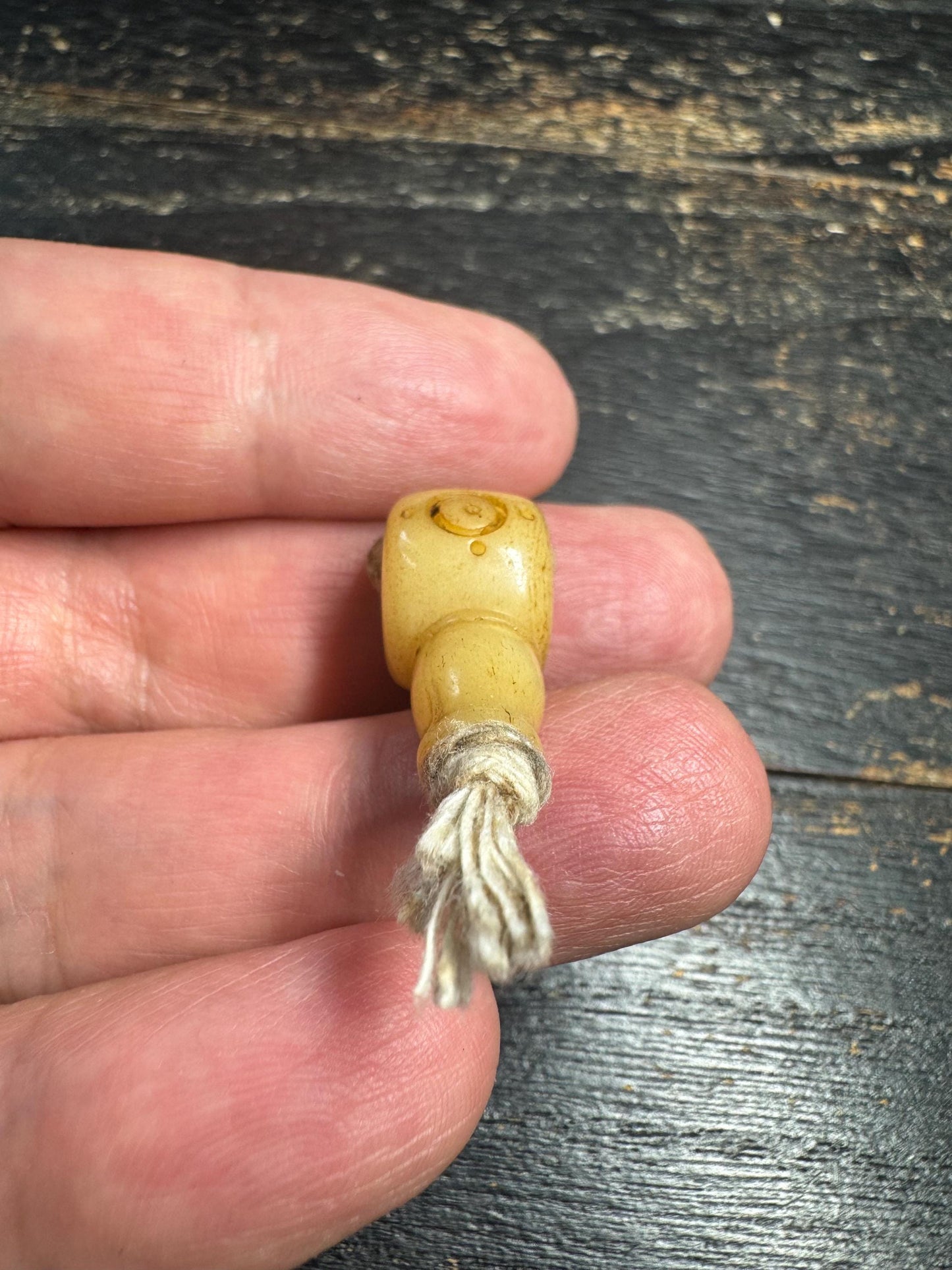 Tibetan Yak Bone Guru Bead with Mantra Dot Carving • Handmade 3-Hole Mala Connector Bead • Traditional Prayer Bead Guru Bead • Mala Making S